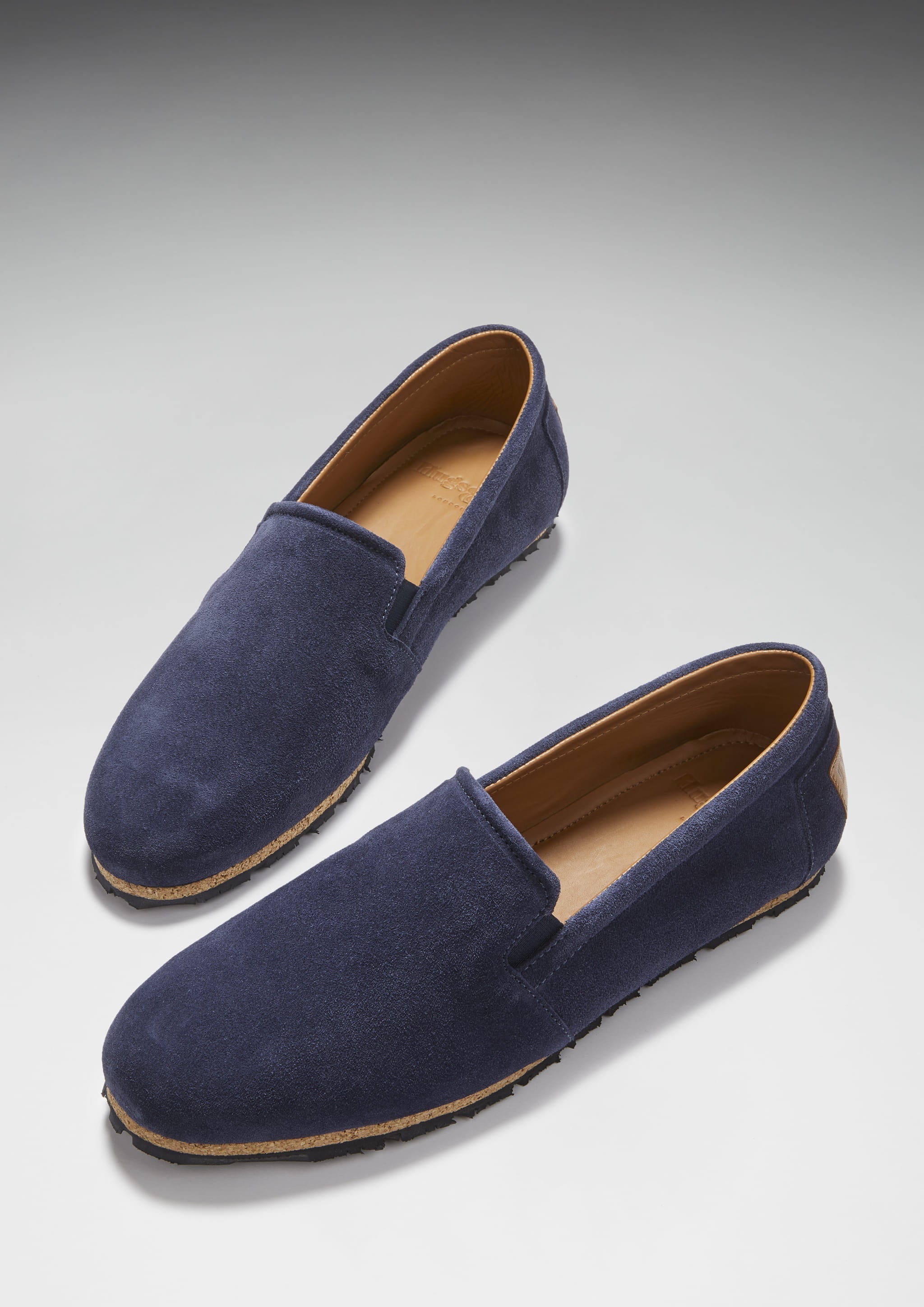 Espadrillas suola carrarmato, camoscio blu notte