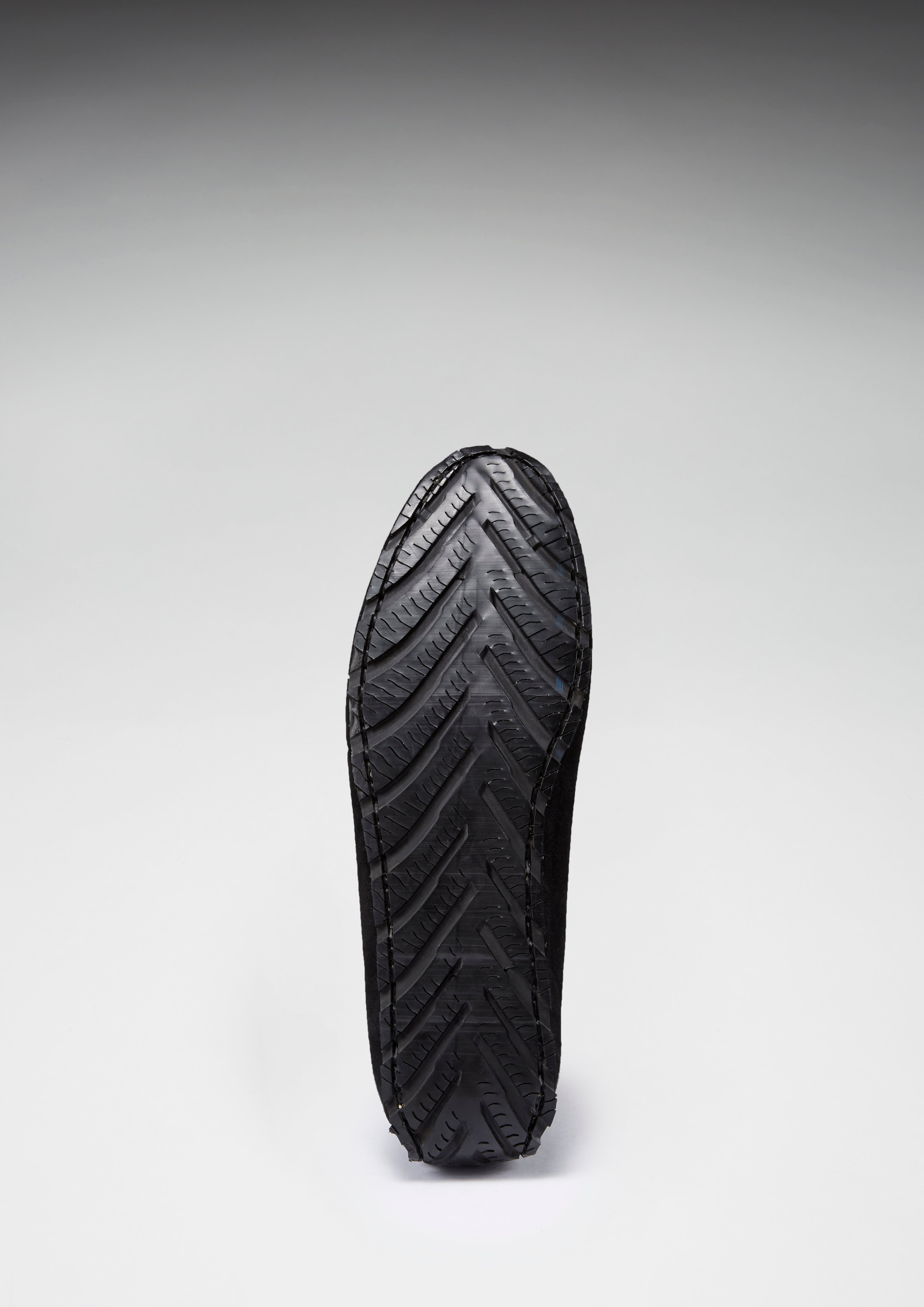 Mocassini da guida Penny Tyre Sole, pelle scamosciata nera