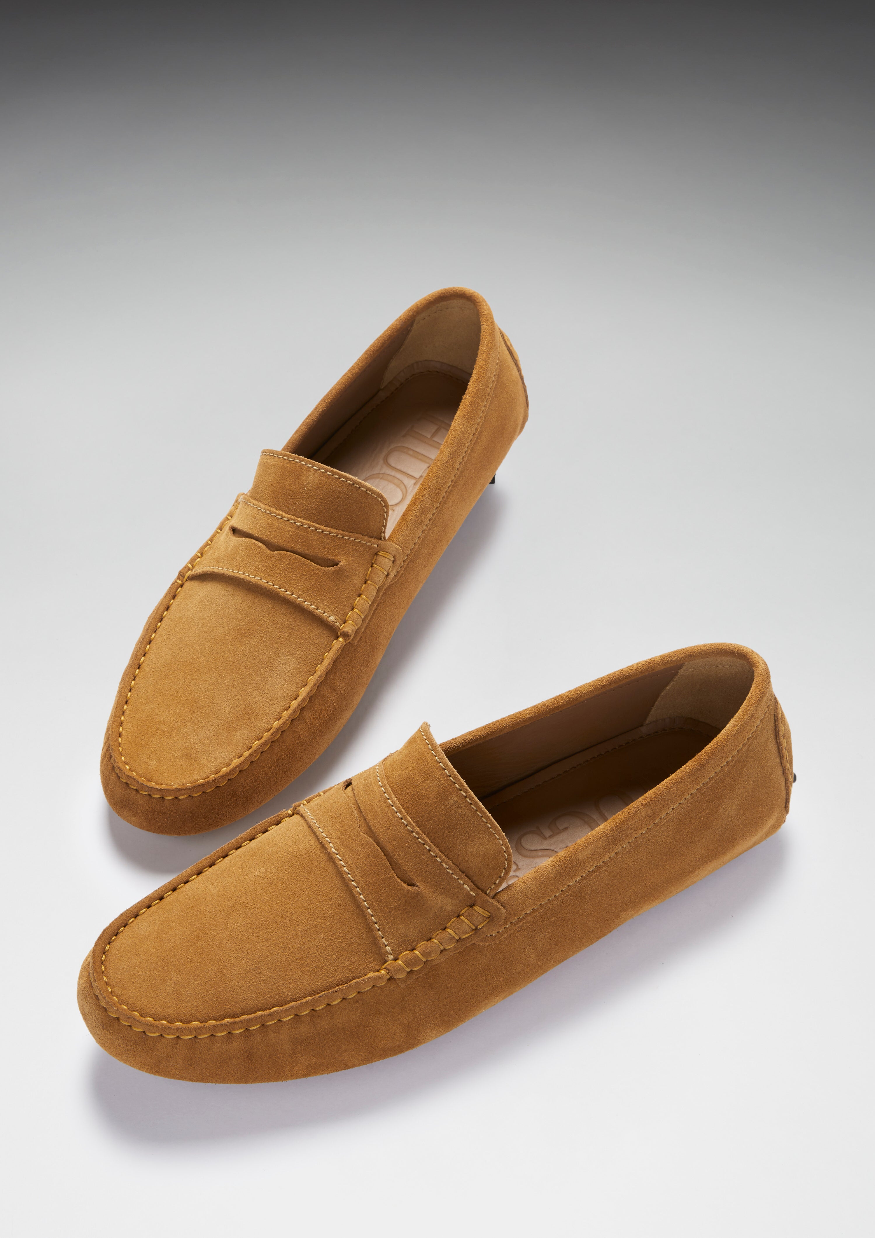 Mocassini Penny Loafers, in camoscio color tabacco