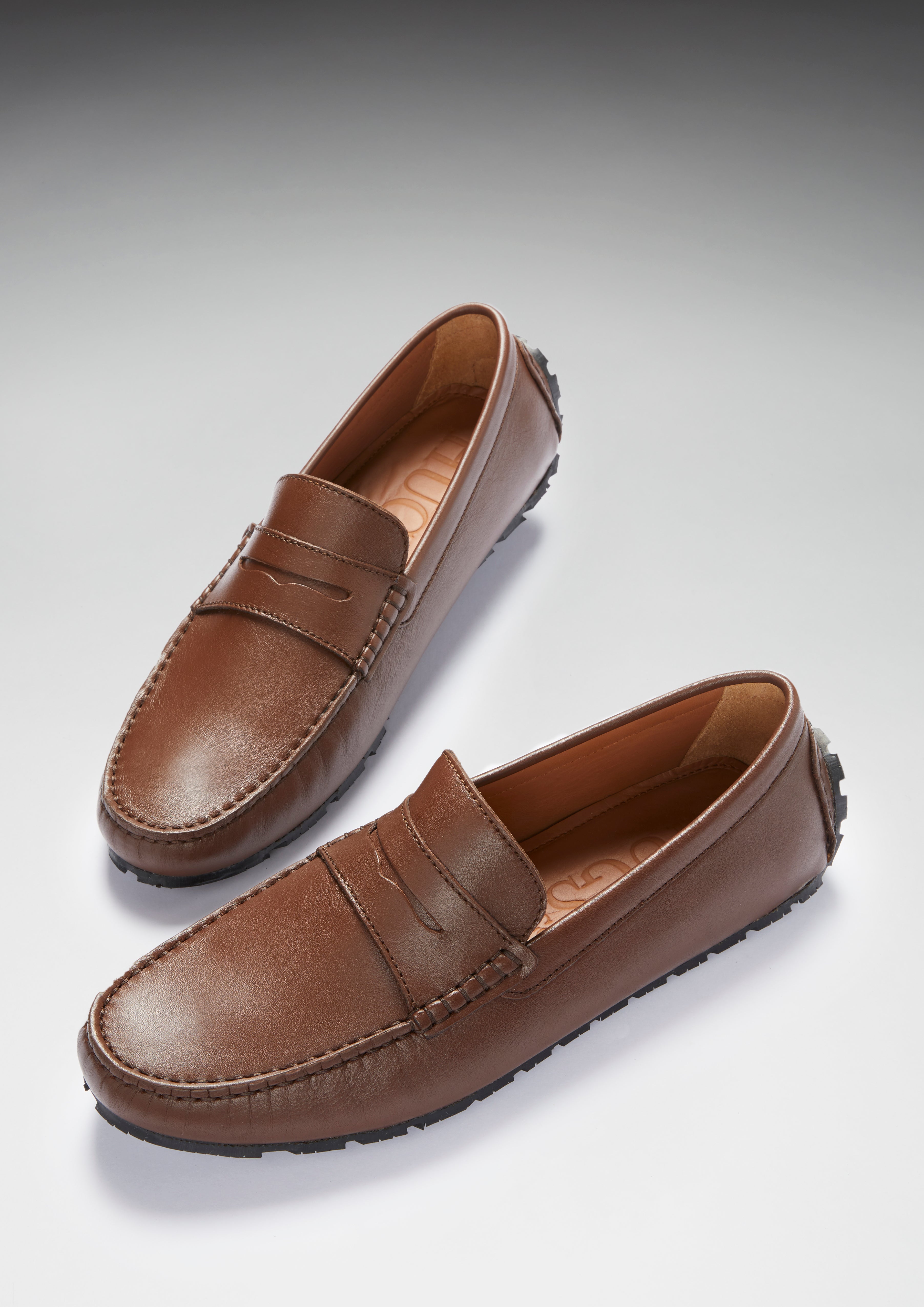 Mocassini Penny Tyre Sole Driving, in pelle marrone