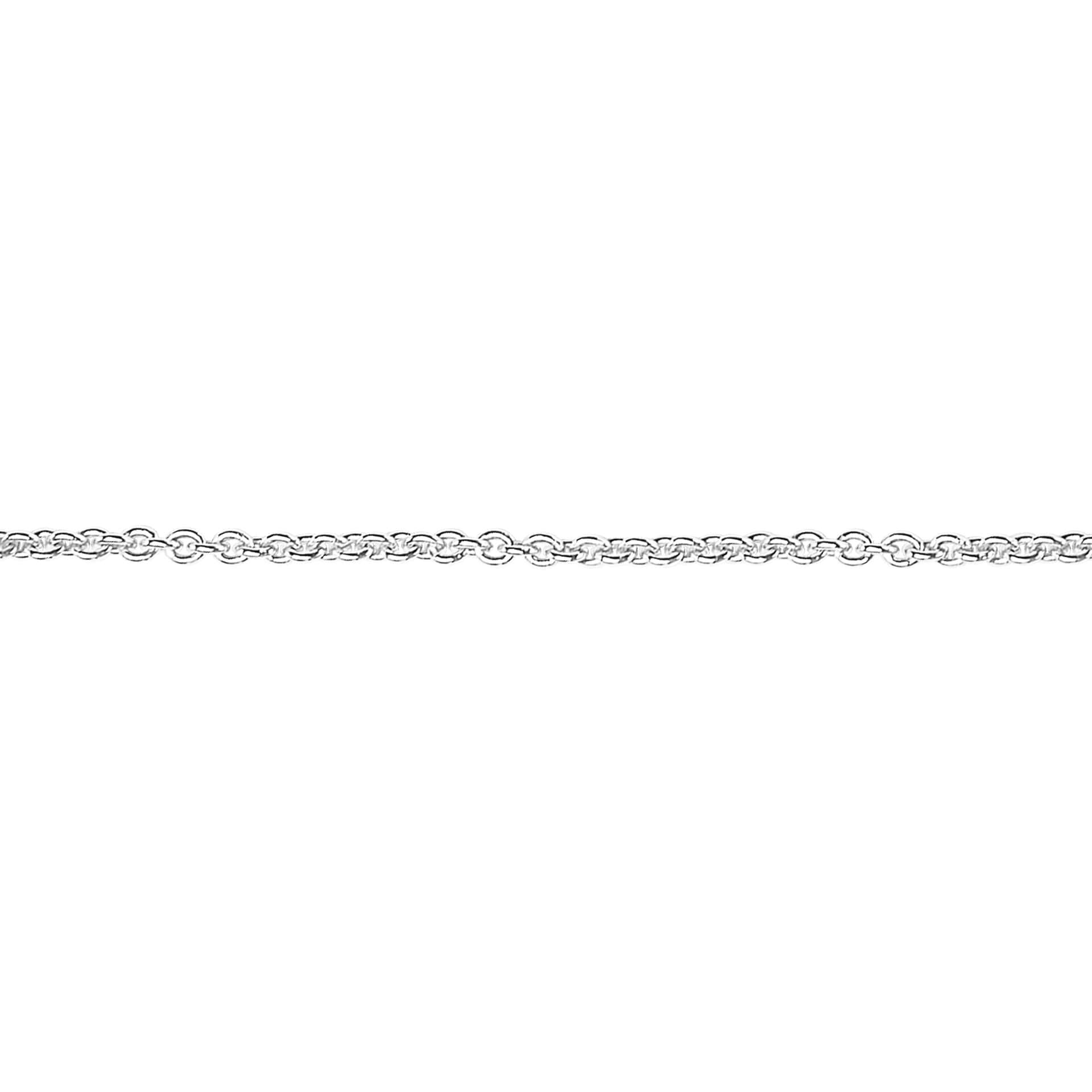 D For Diamond Platinum Plated Trace Chain 41cm-46cm