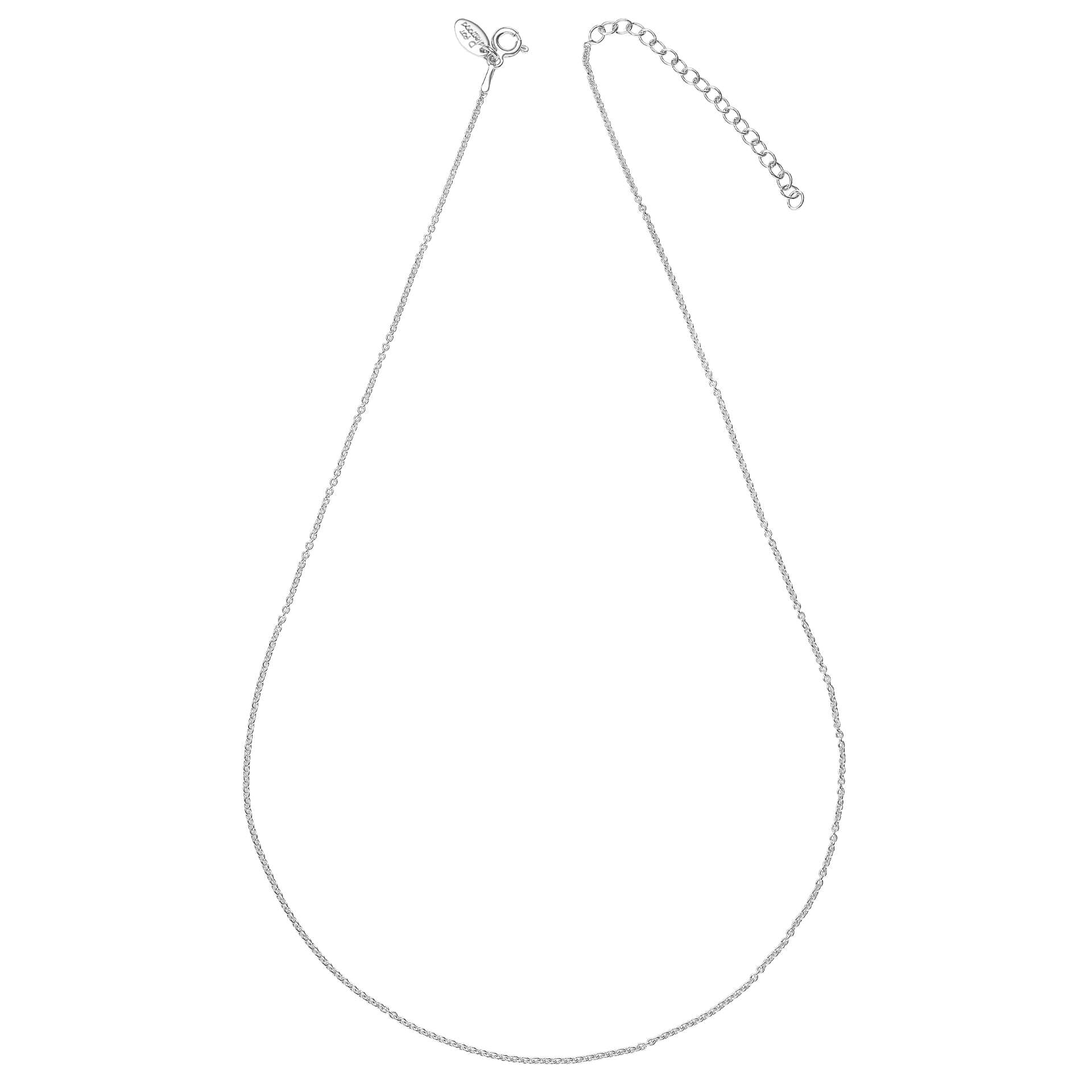 D For Diamond Platinum Plated Trace Chain 41cm-46cm