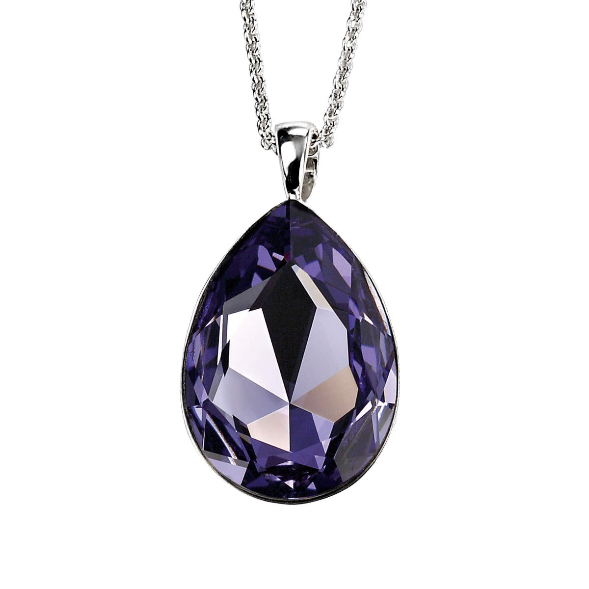 Beginnings Large Teardrop Pendant with Tanzanite Crystal