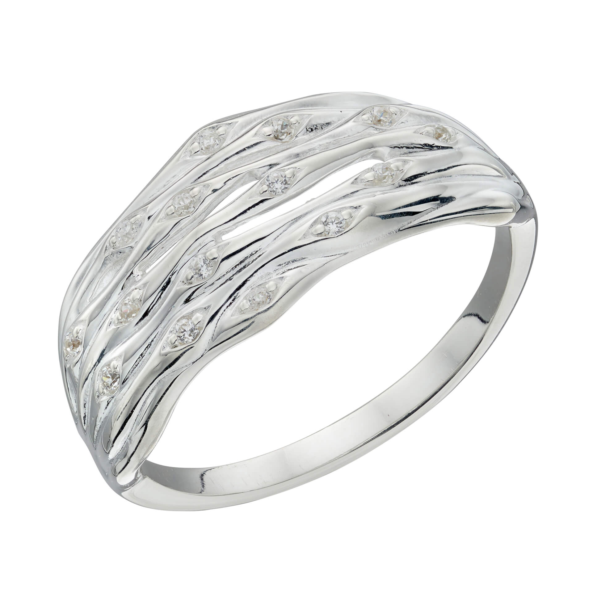 Beginnings Bamboo Ring with CZ