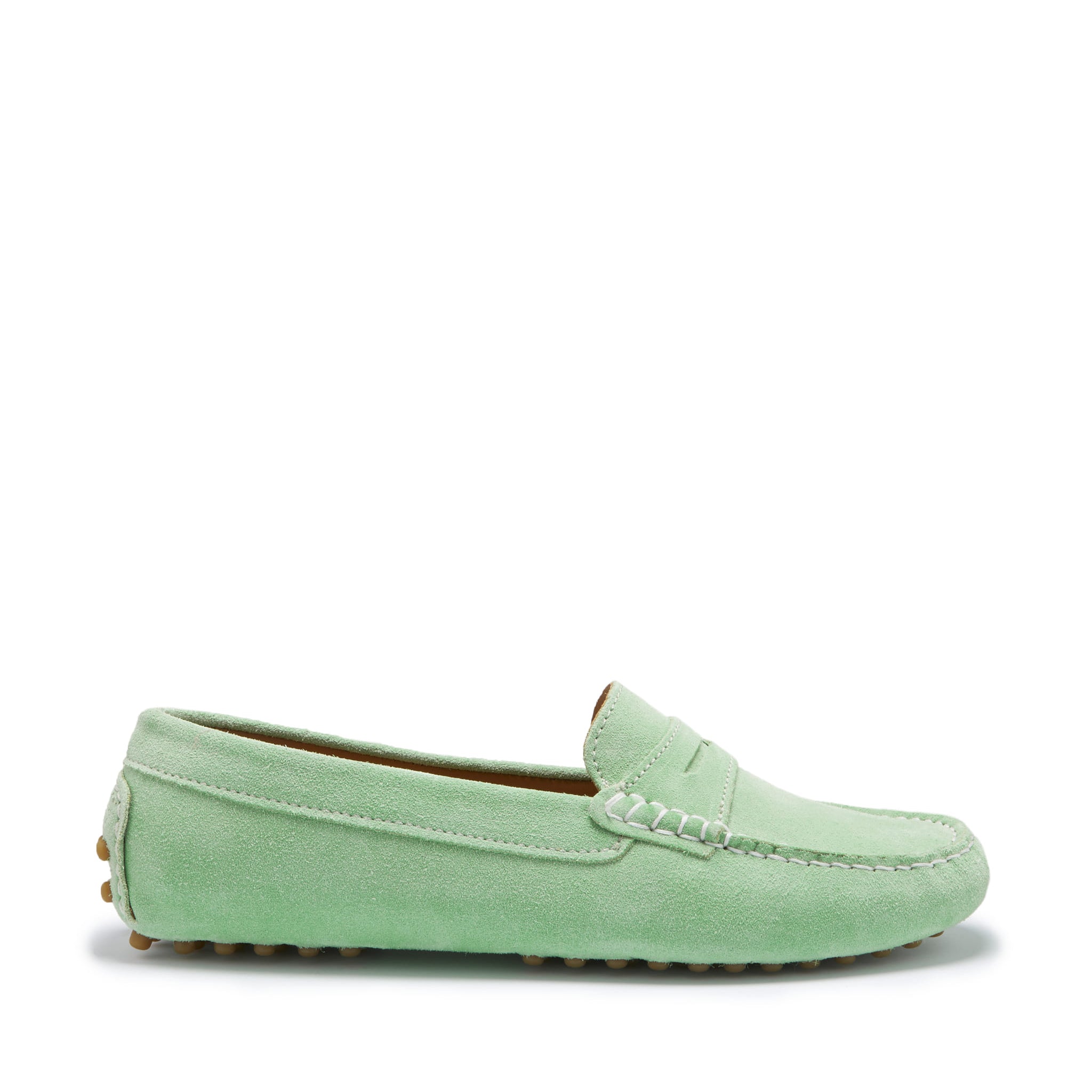 Damen-Penny-Slipper, Wildleder lagunengrün