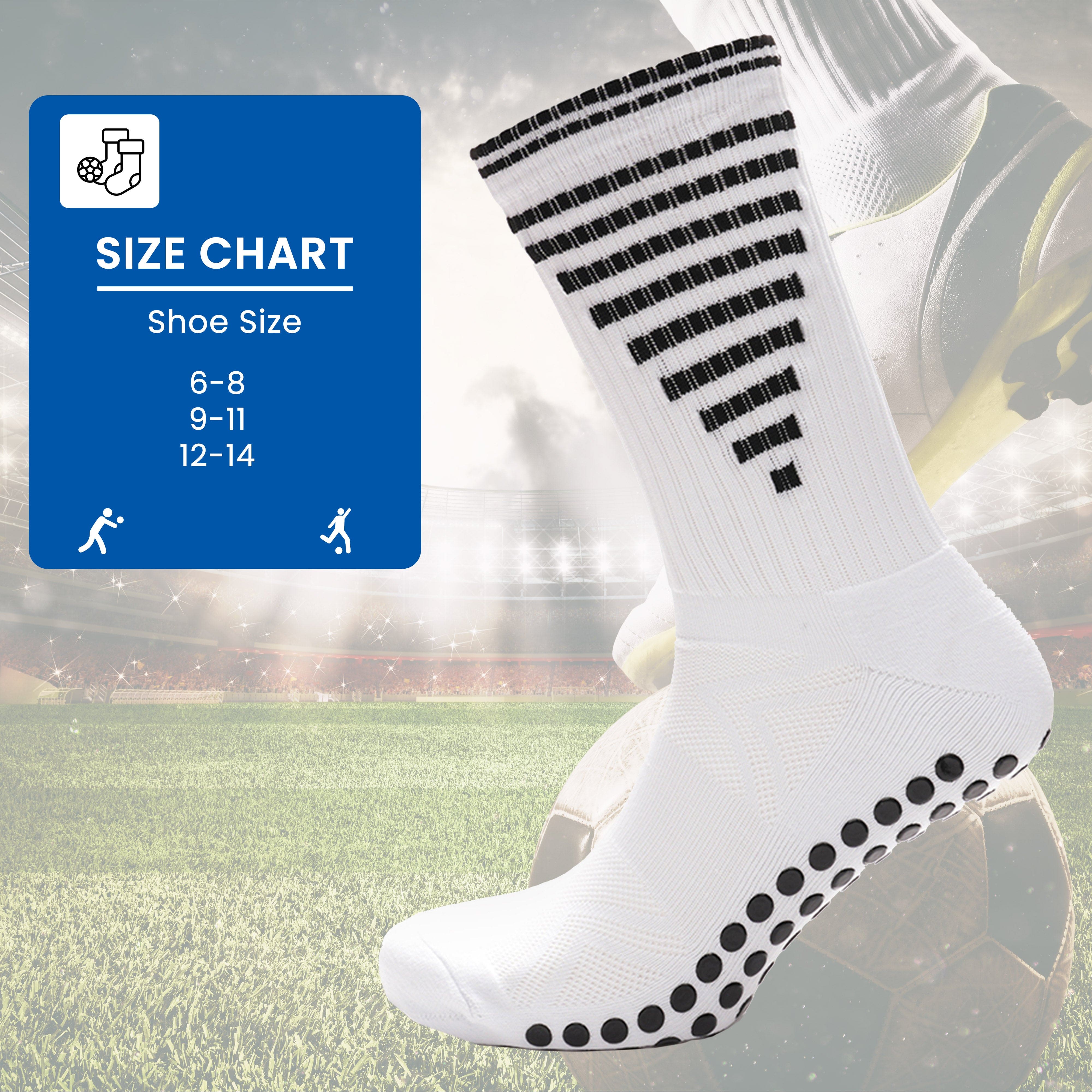 Sock Stack Weiße Anti-Rutsch Fußball-Grip-Socken für Herren, 3 Paar, ideal für Fitnessstudio, Laufen, Yoga, Trekking, Wandern, rutschfeste Polsterung für Stabilität