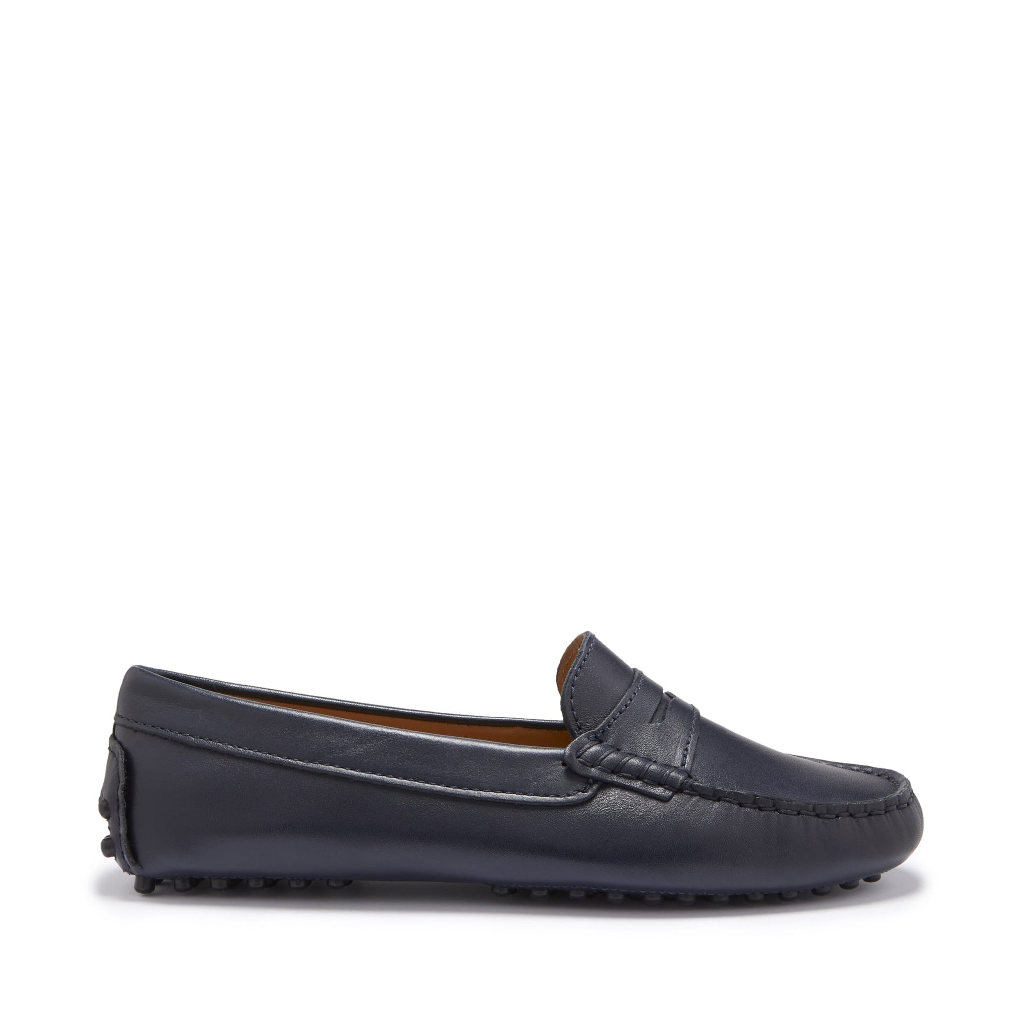 Damen Penny-Slipper, dunkelblaues Leder