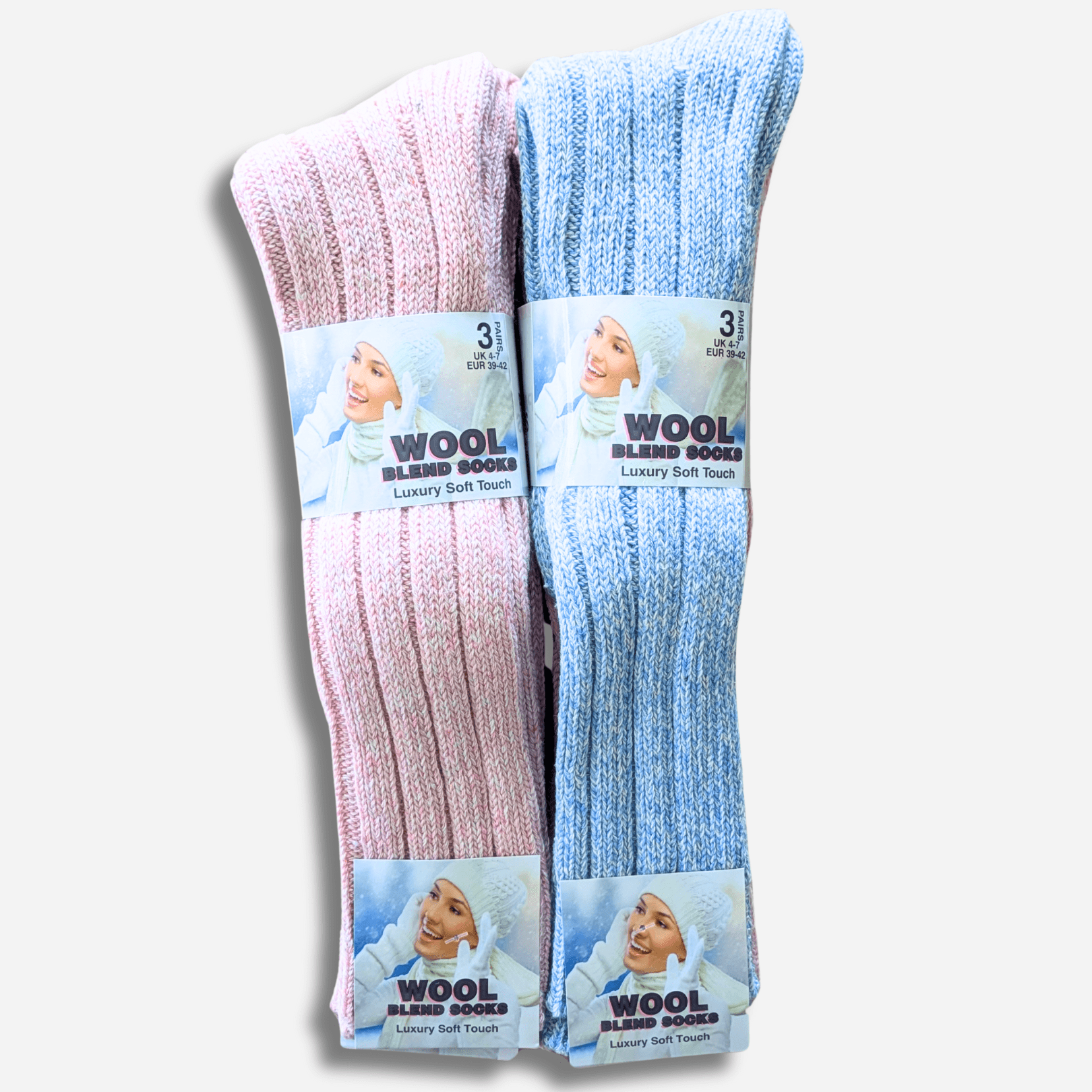 Sock Stack Damen Ultra dicke lange Thermosocken aus Wolle 6 Paar für Outdoor-Aktivitäten UK 4 bis 7 EU 37–40, verschiedene Farben