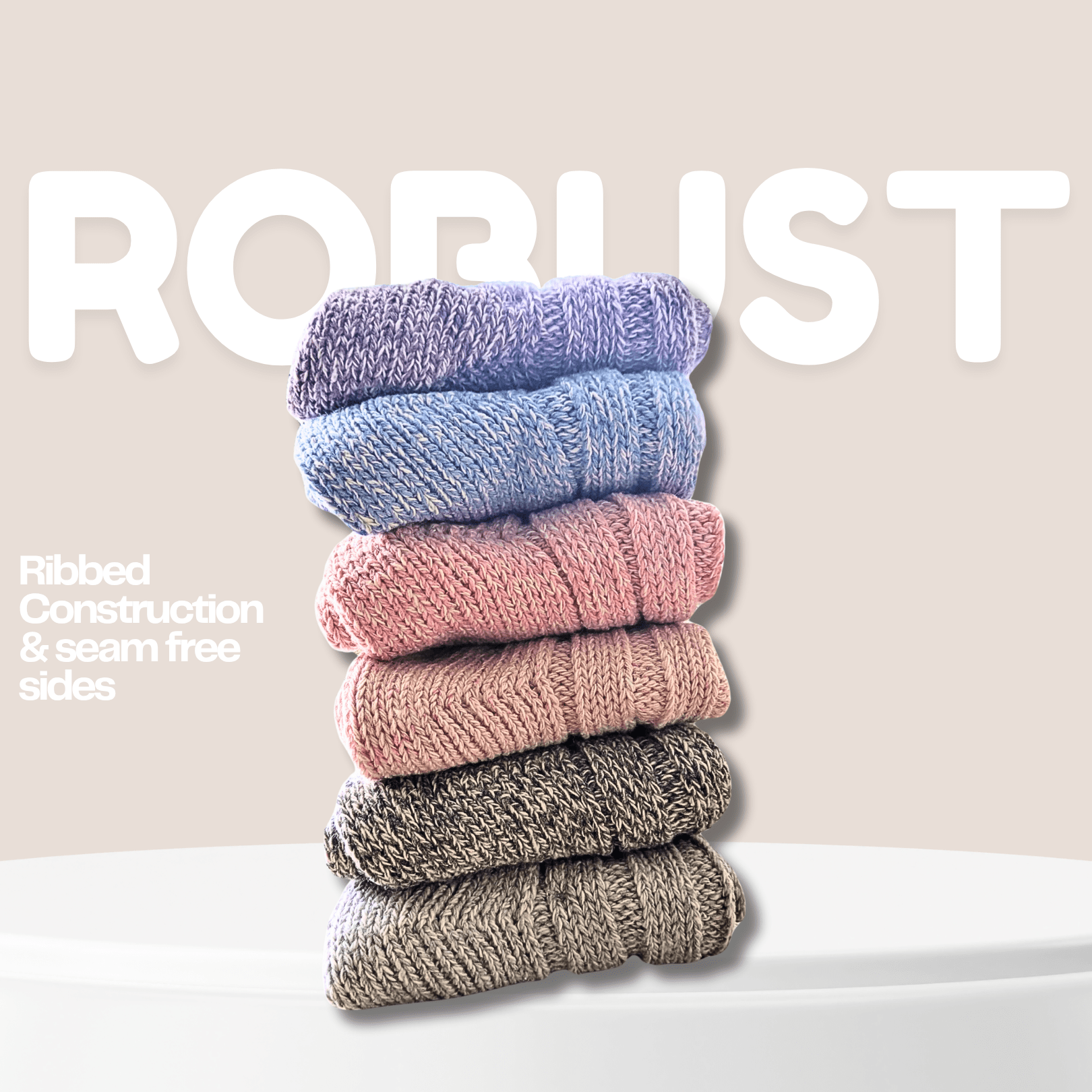 Sock Stack Damen Ultra dicke lange Thermosocken aus Wolle 6 Paar für Outdoor-Aktivitäten UK 4 bis 7 EU 37–40, verschiedene Farben