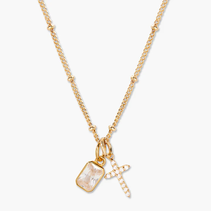 Cross Birthstone Necklace