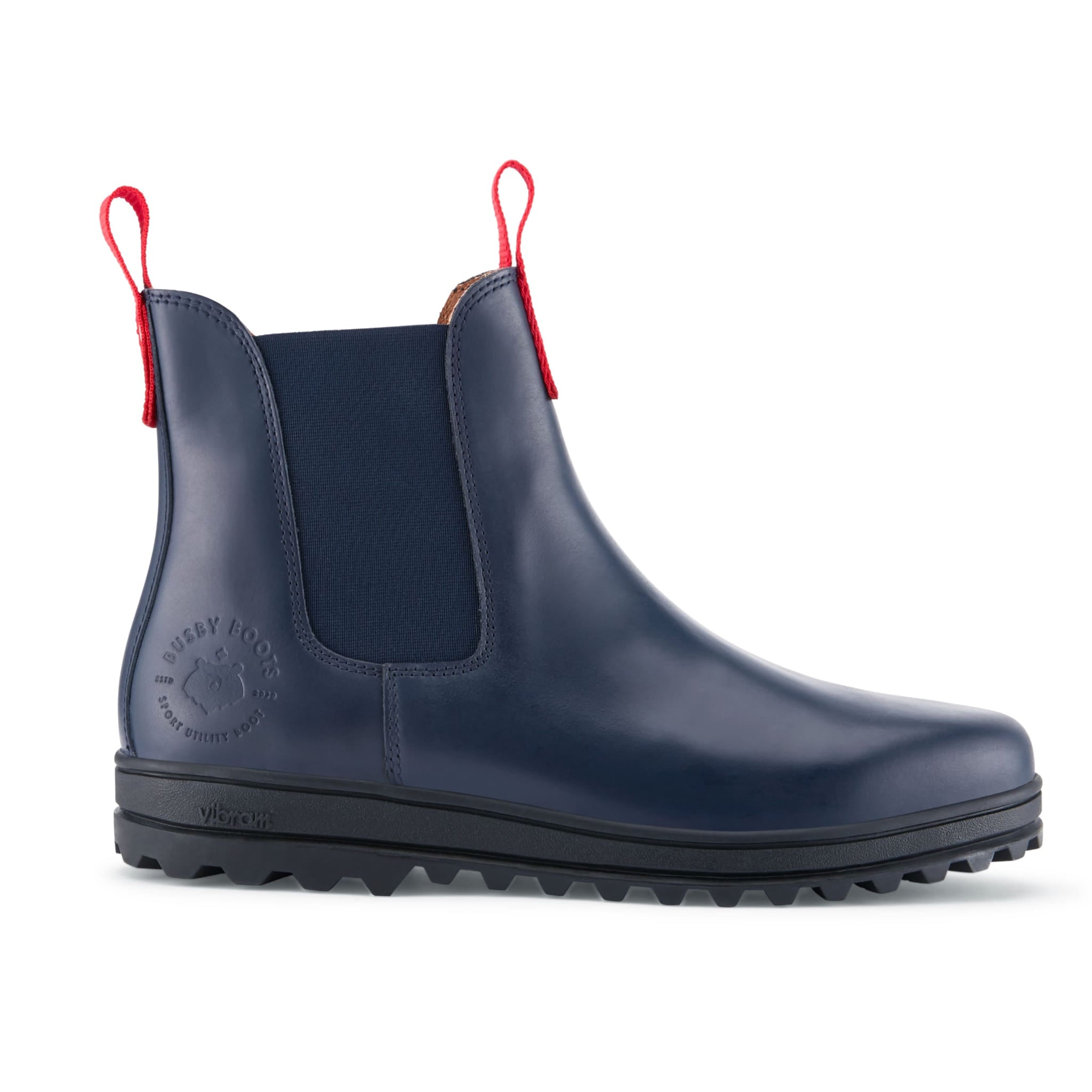 Busby Herren Winter Chelsea Boot, Marineblaues Leder