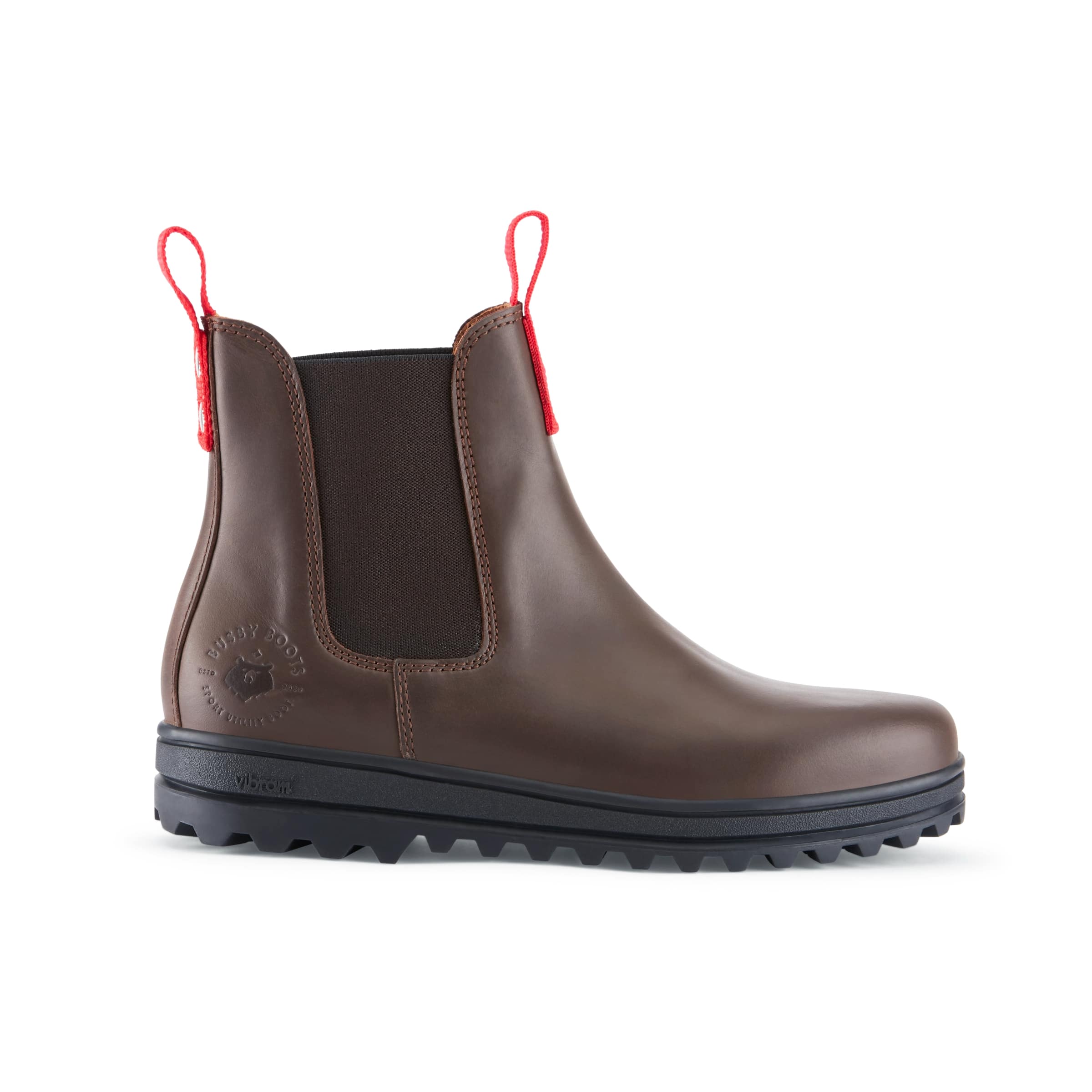 Busby Damen Winter Chelsea Boot, Braunes Leder