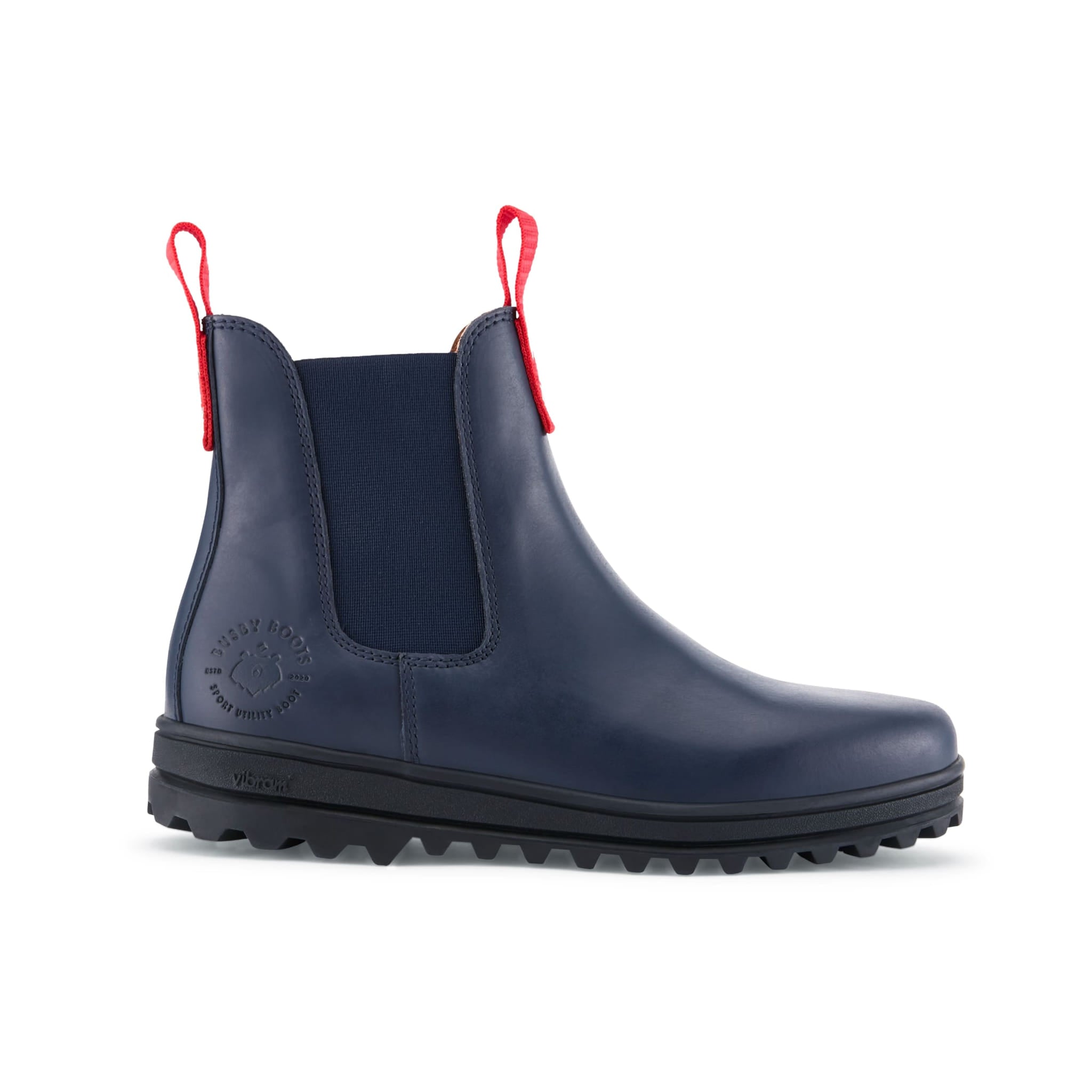 Busby Damen Winter Chelsea Stiefel, Marineblaues Leder