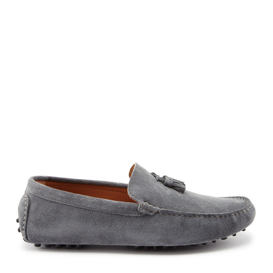 Tasselloafer, schiefergraues Wildleder