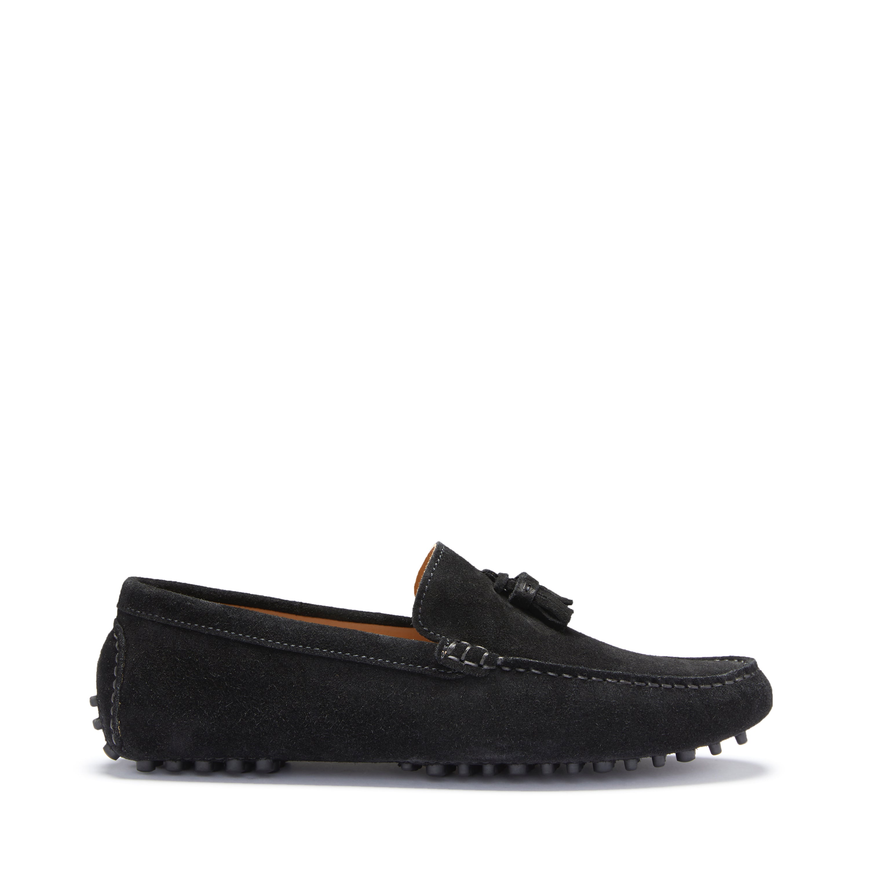 Tasselloafer, schwarzes Wildleder