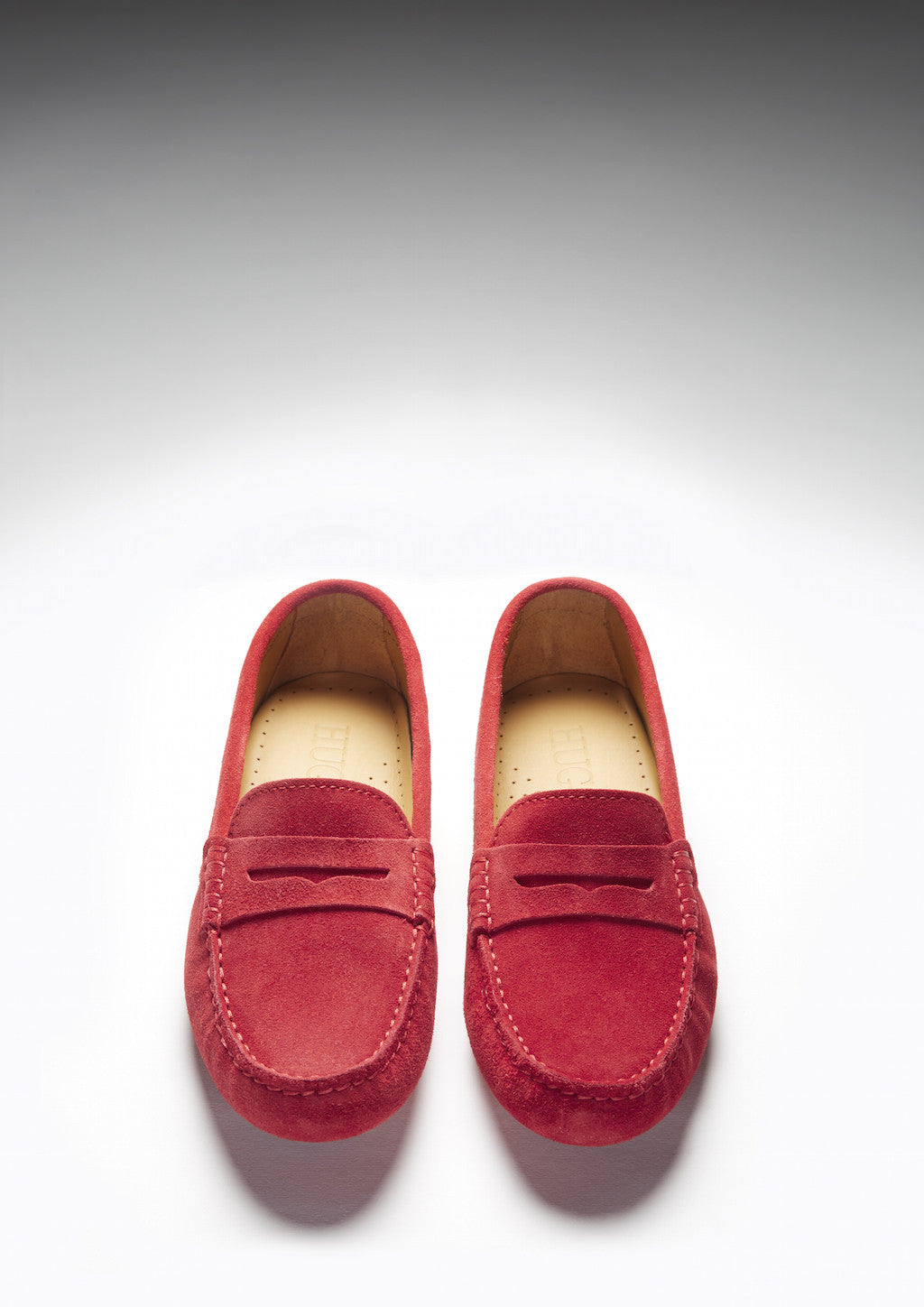 Penny Slipper aus rotem Wildleder für Damen