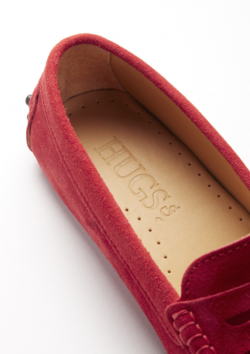 Penny Slipper aus rotem Wildleder für Damen