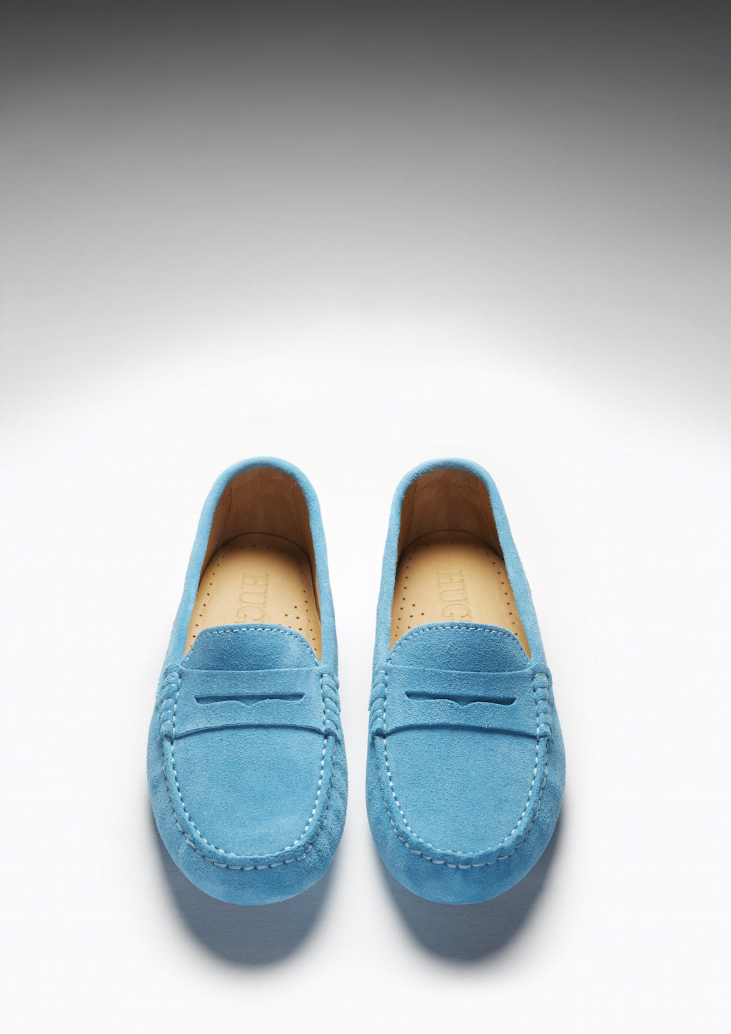 Damen-Penny-Slipper, türkises Wildleder