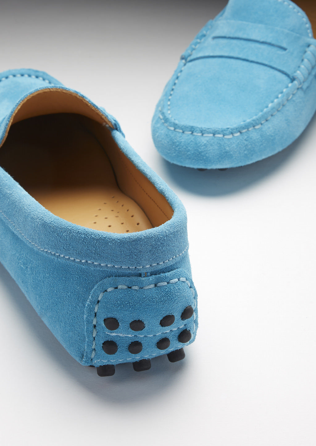 Damen-Penny-Slipper, türkises Wildleder