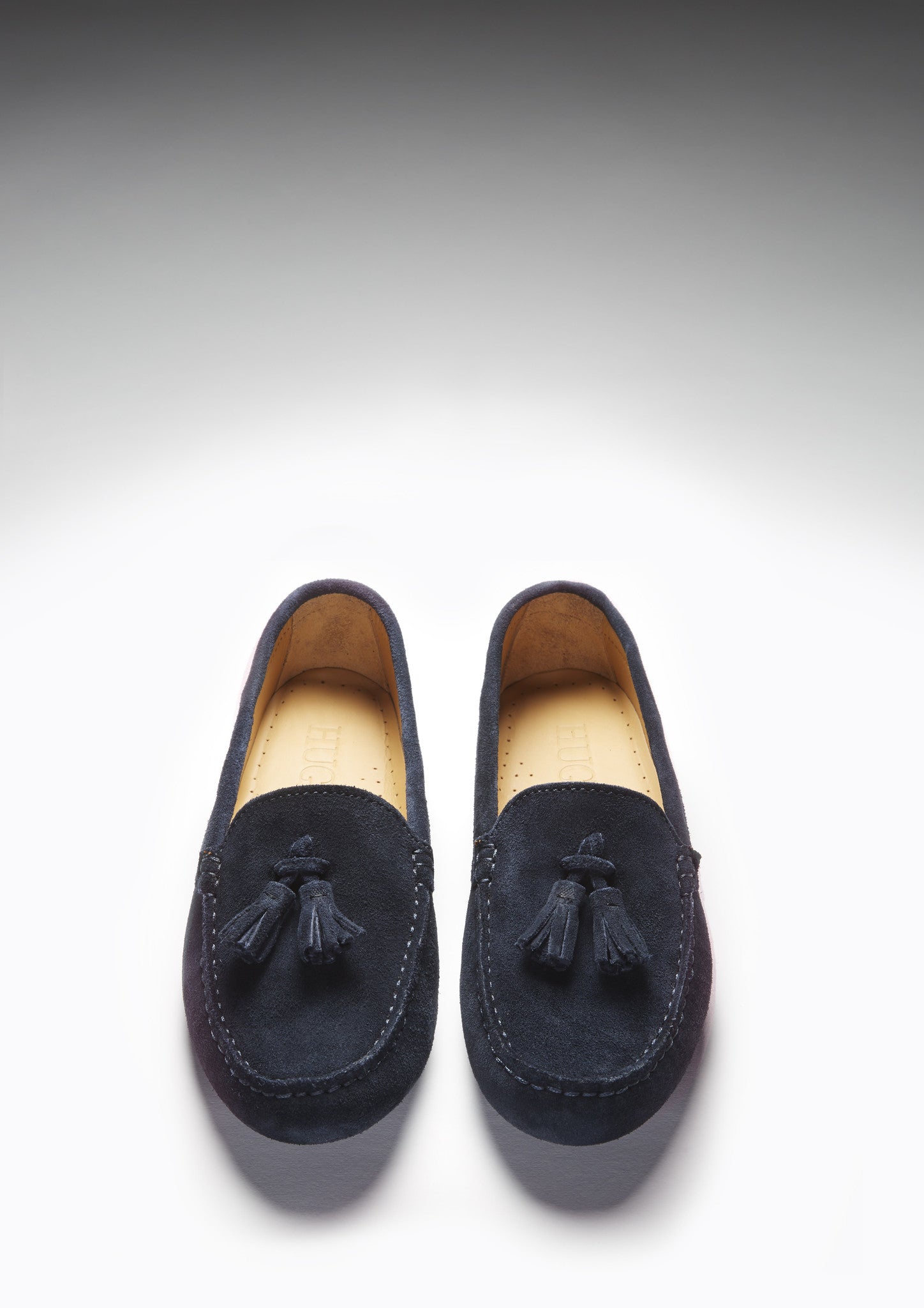Damen Mokassins mit Quasten, marineblaues Wildleder