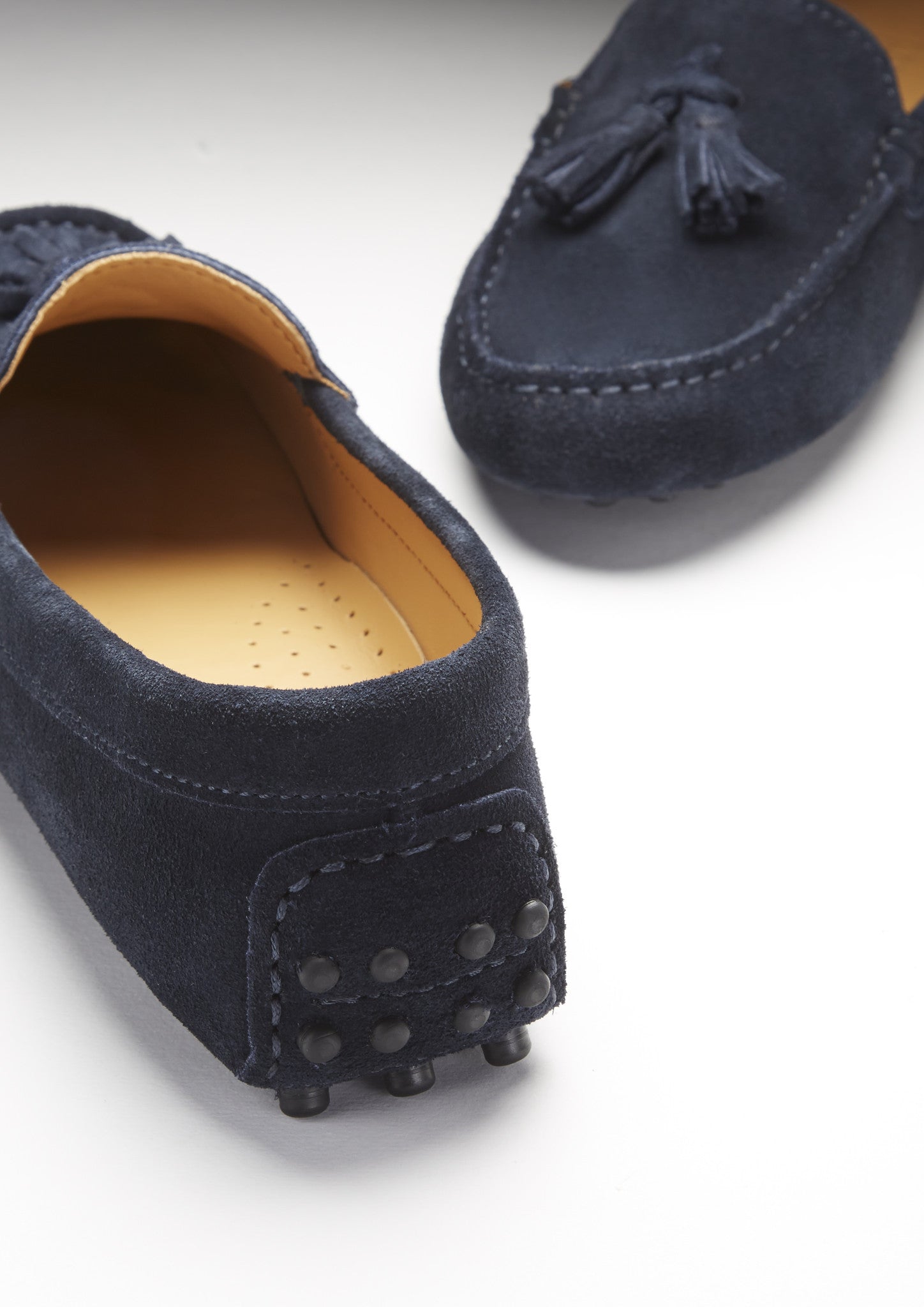 Damen Mokassins mit Quasten, marineblaues Wildleder