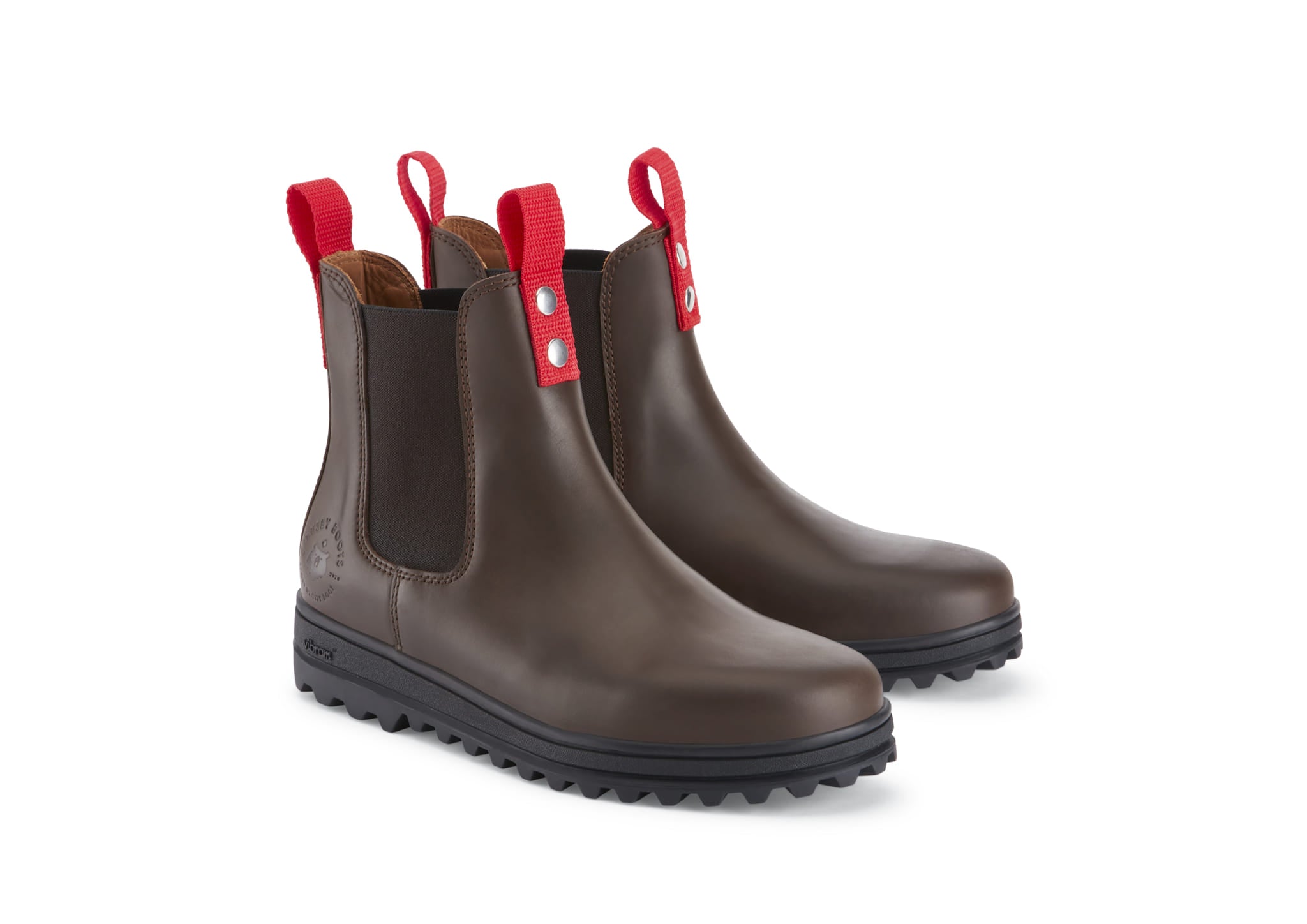 Busby Damen Winter Chelsea Boot, Braunes Leder