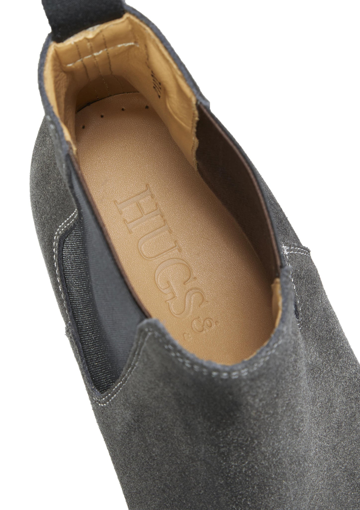 Graue Chelsea Boots aus Wildleder, rahmengenähte Ledersohle