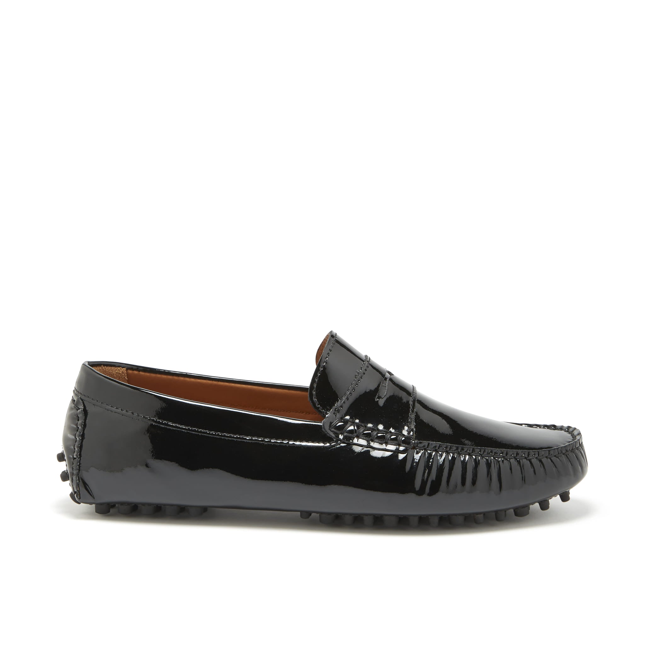 Penny Loafer, schwarzes Lackleder