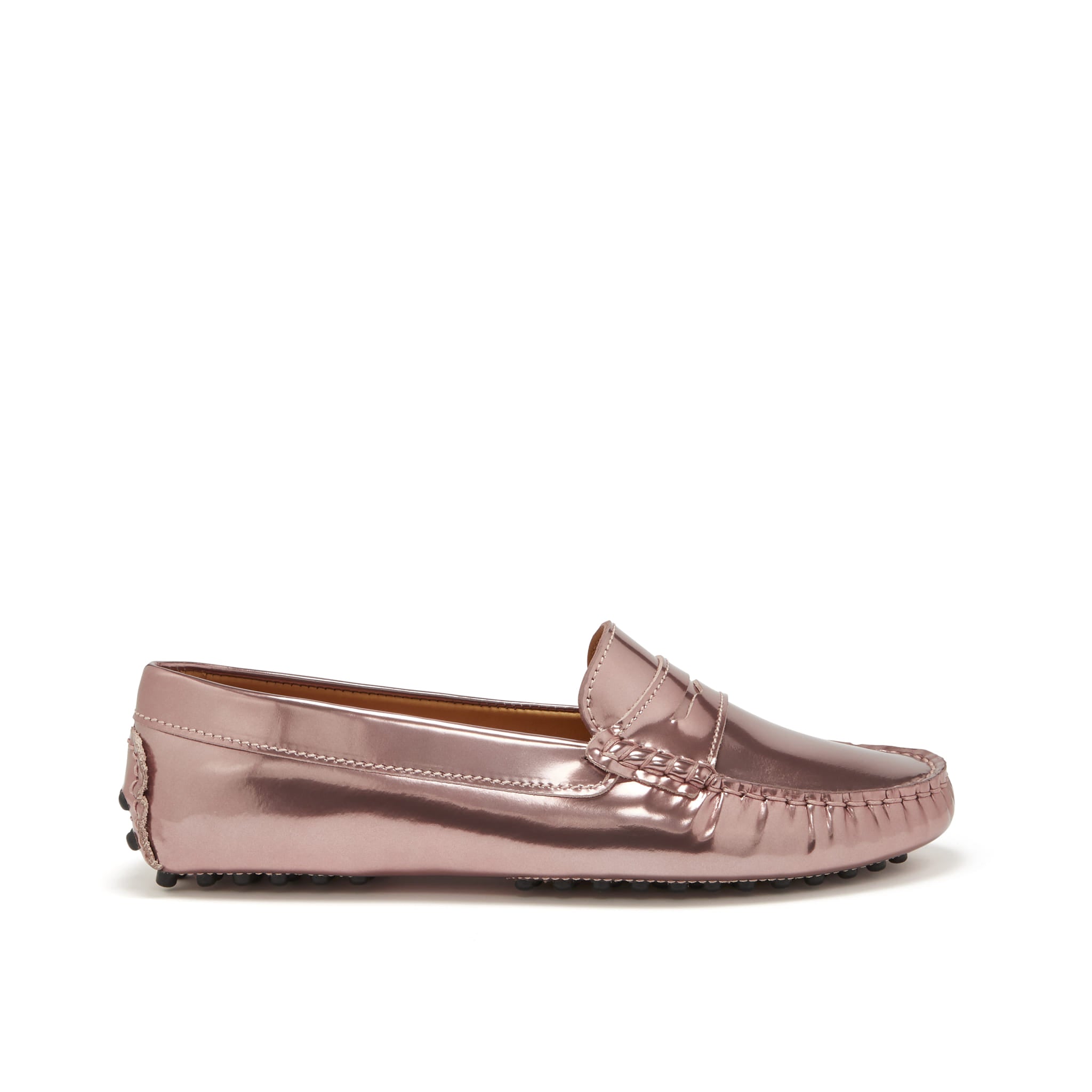 Damen Penny Slipper, Roségold Lackleder