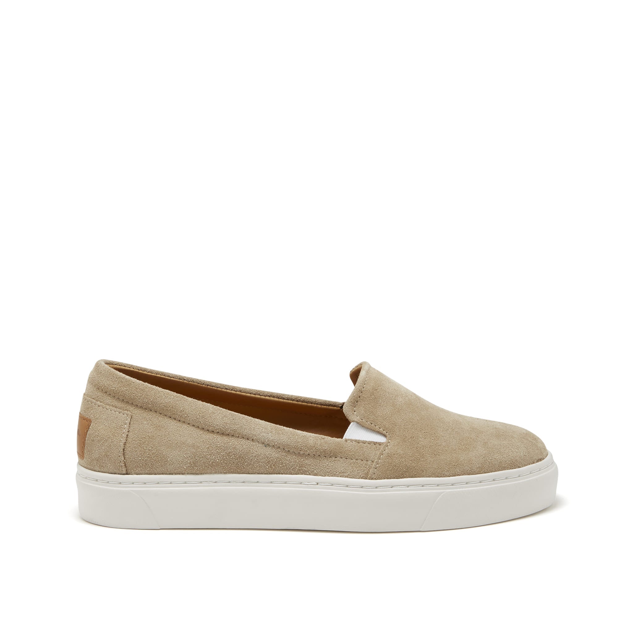 Slip-On Sneaker für Damen, taupefarbenes Wildleder