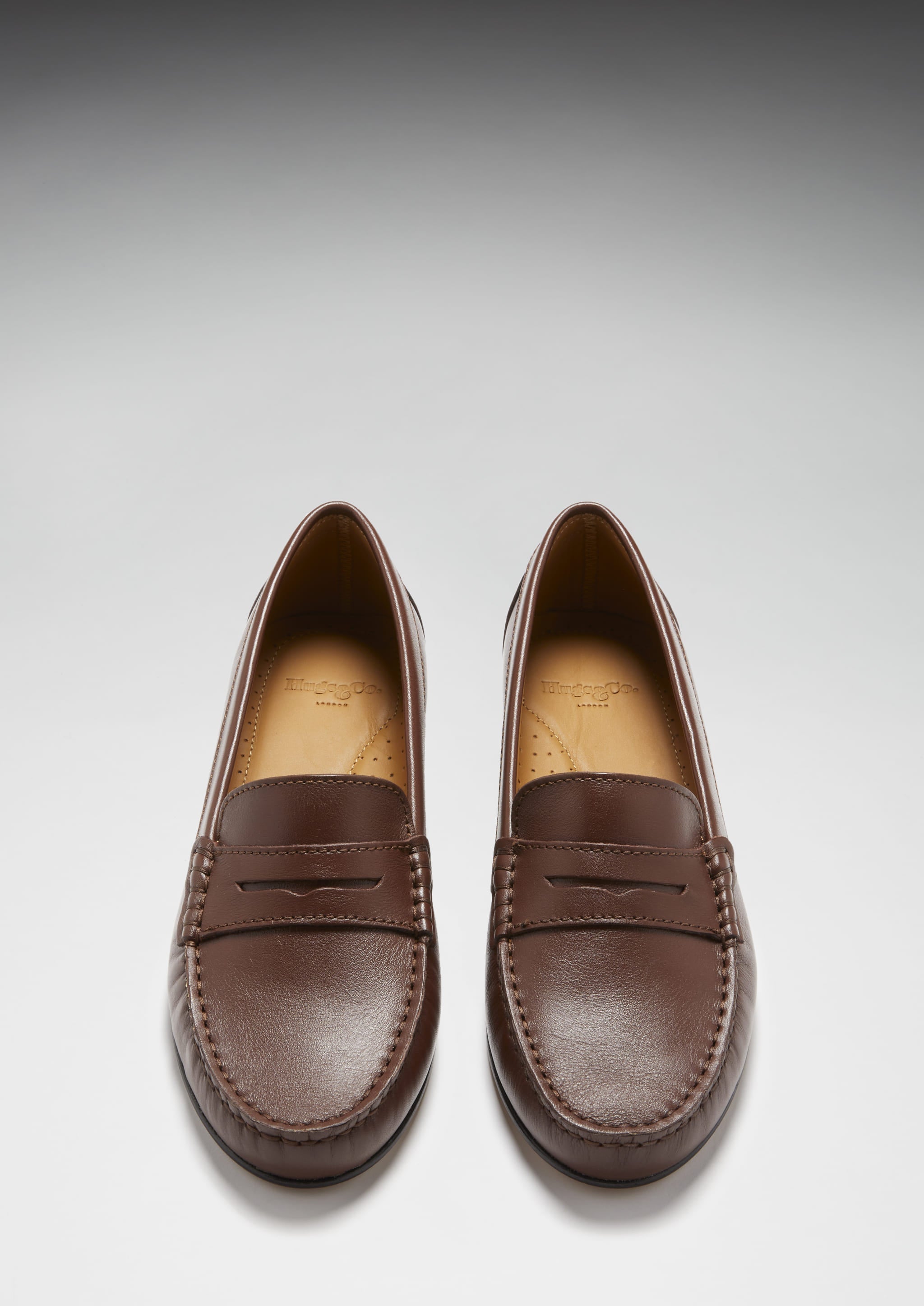Damen Penny Loafer Ledersohle, braunes Leder