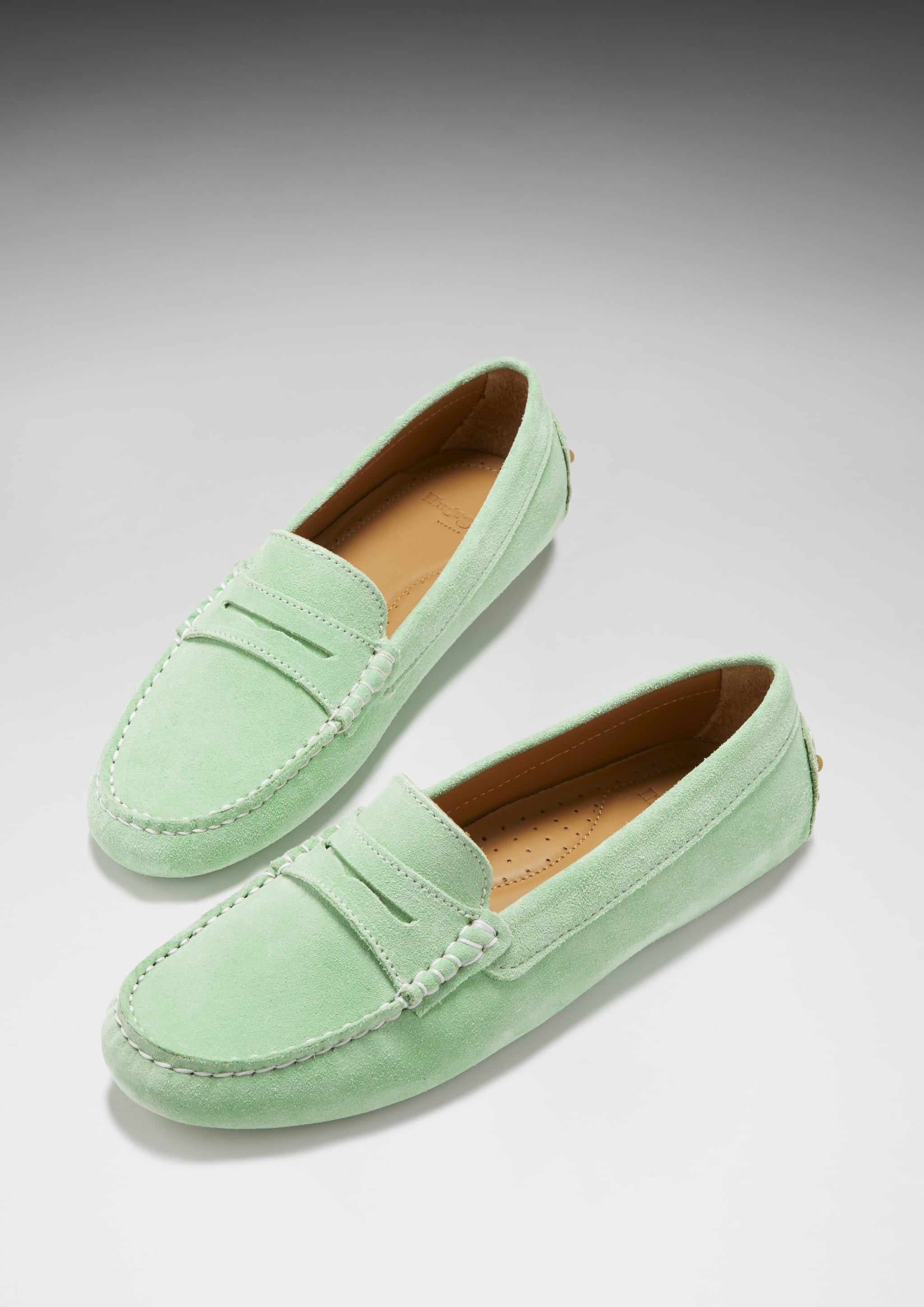 Damen-Penny-Slipper, Wildleder lagunengrün