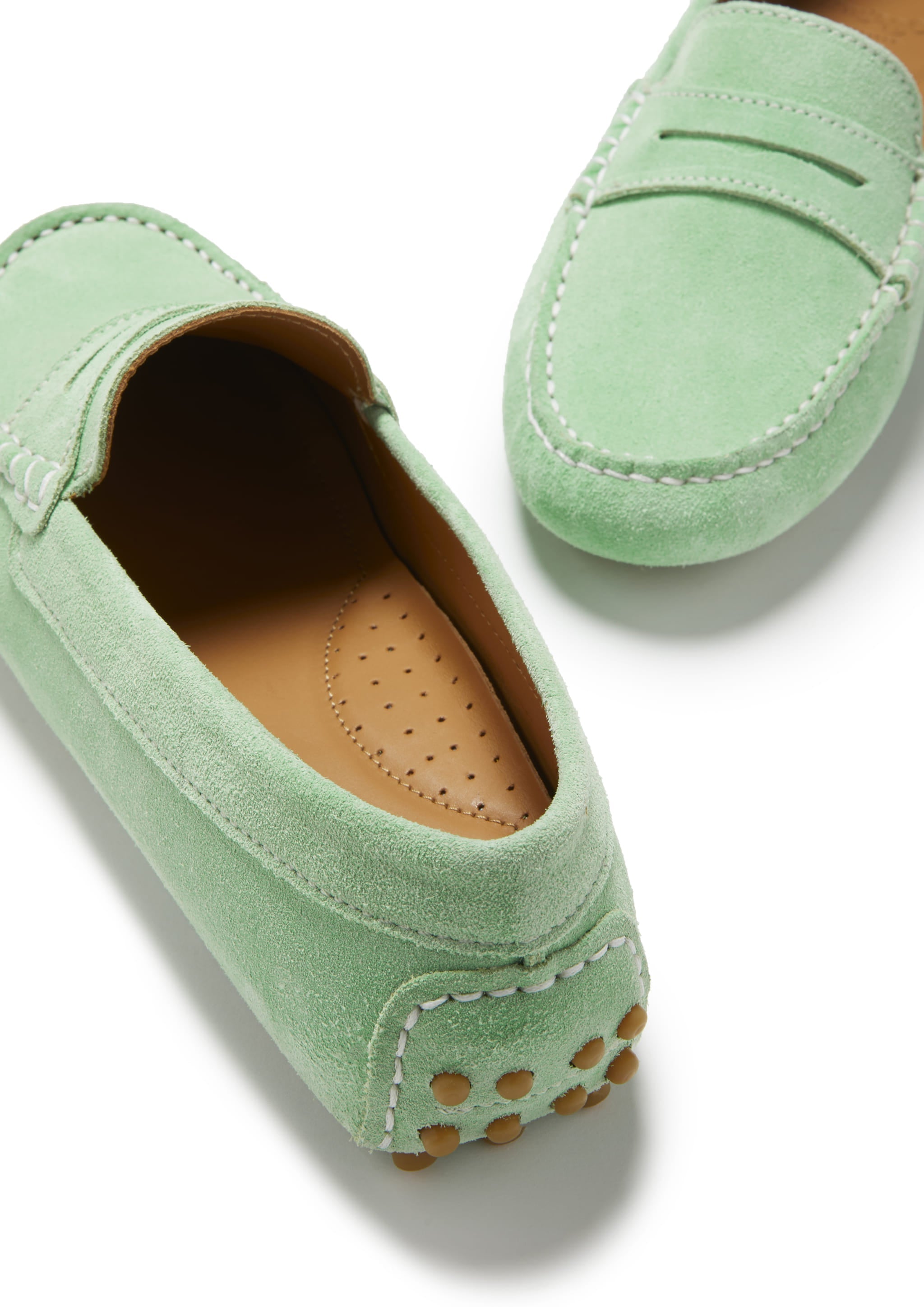 Damen-Penny-Slipper, Wildleder lagunengrün