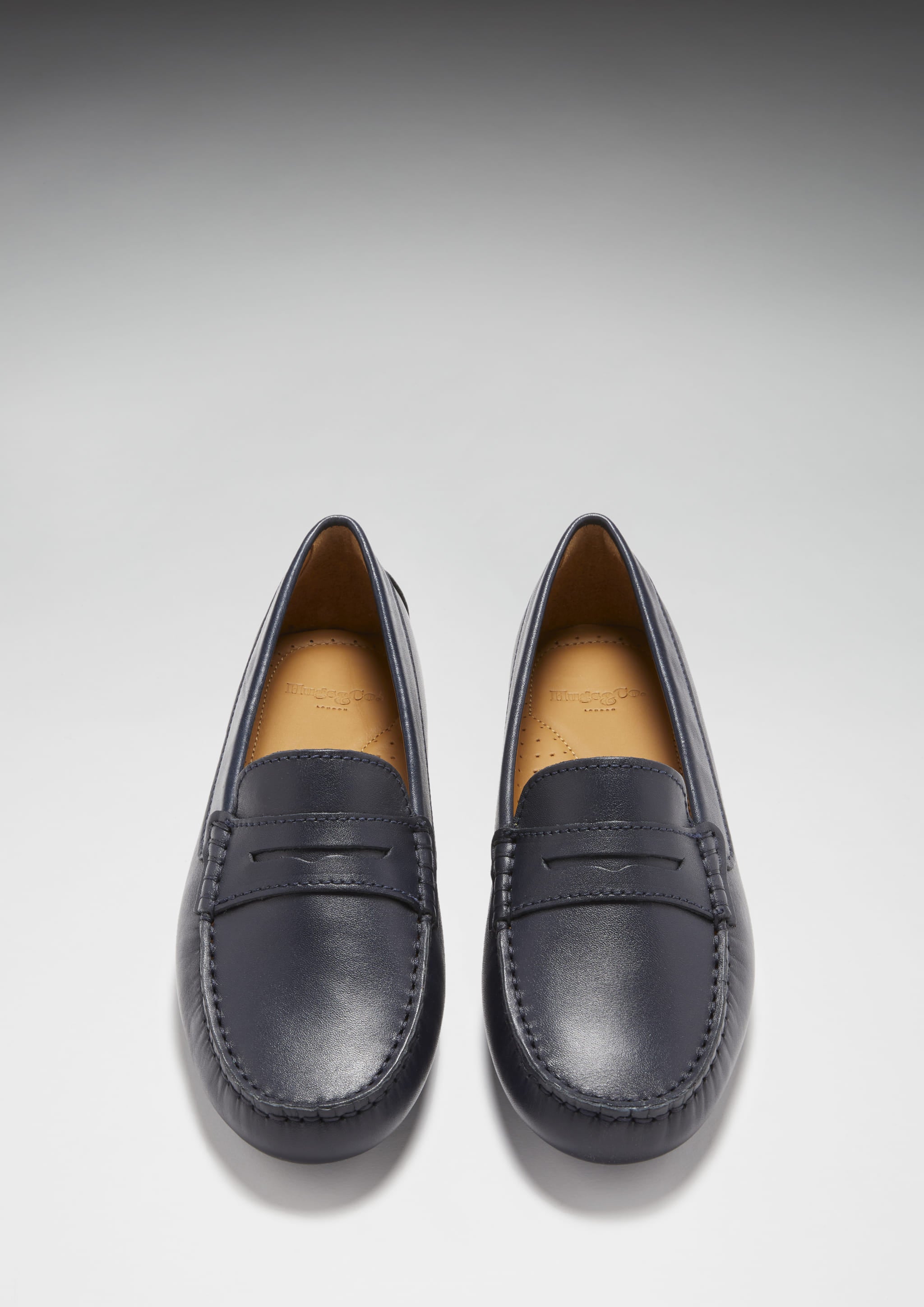 Damen Penny-Slipper, dunkelblaues Leder
