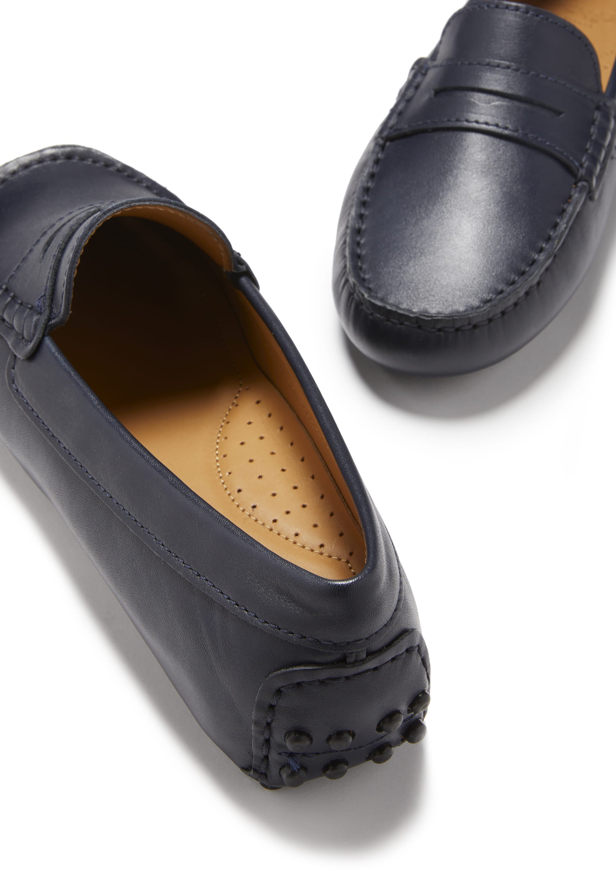 Damen Penny-Slipper, dunkelblaues Leder