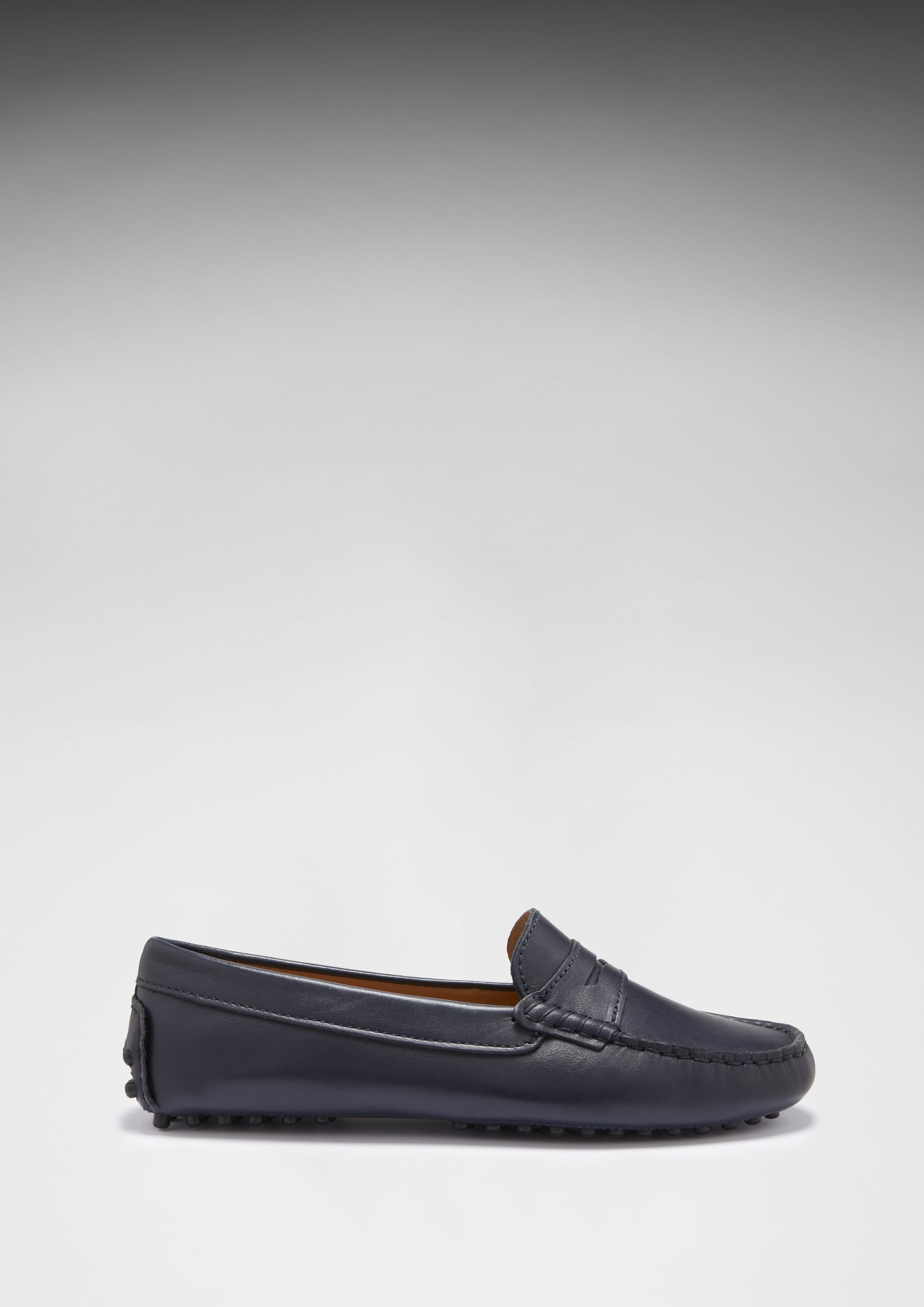 Damen Penny-Slipper, dunkelblaues Leder