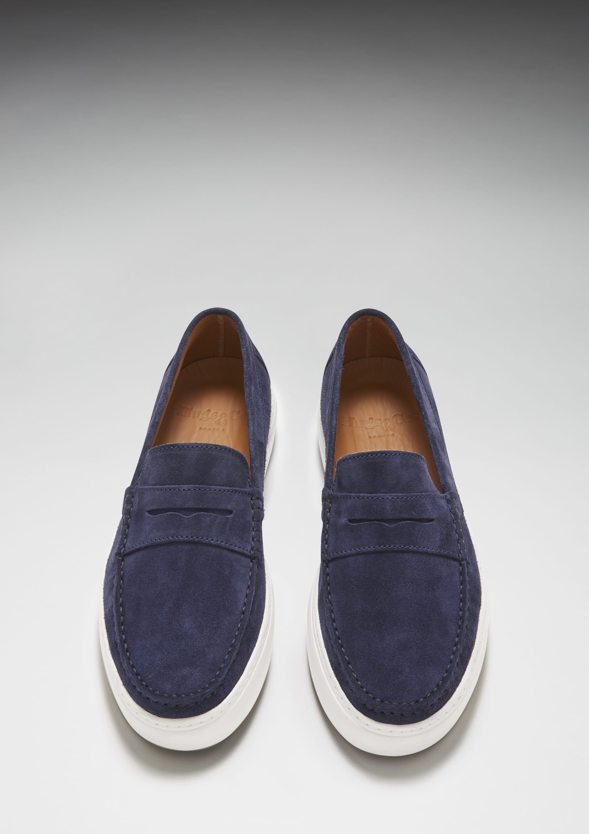 Slipper-Sneaker Loafers, Wildleder, marineblau