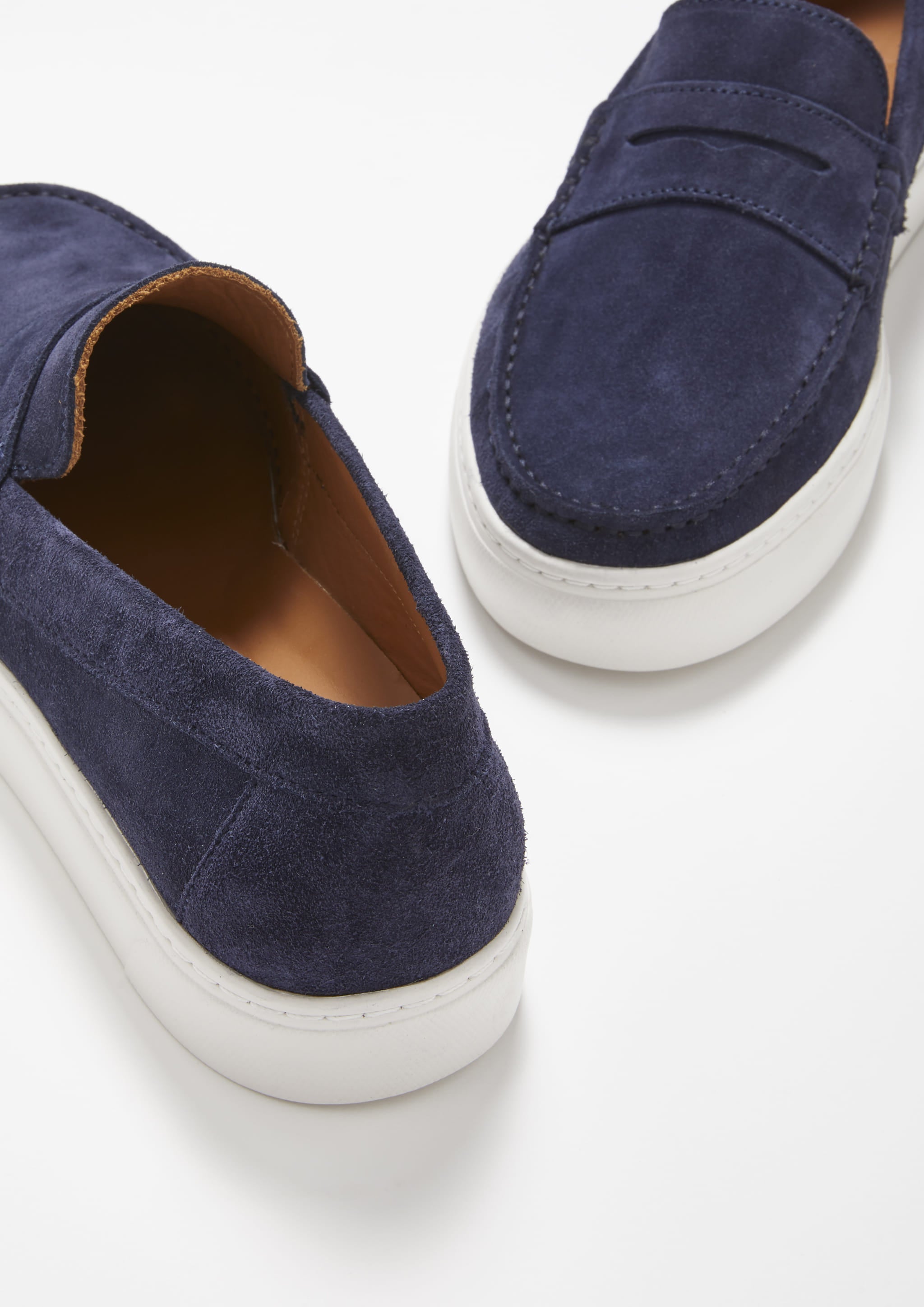Slipper-Sneaker Loafers, Wildleder, marineblau