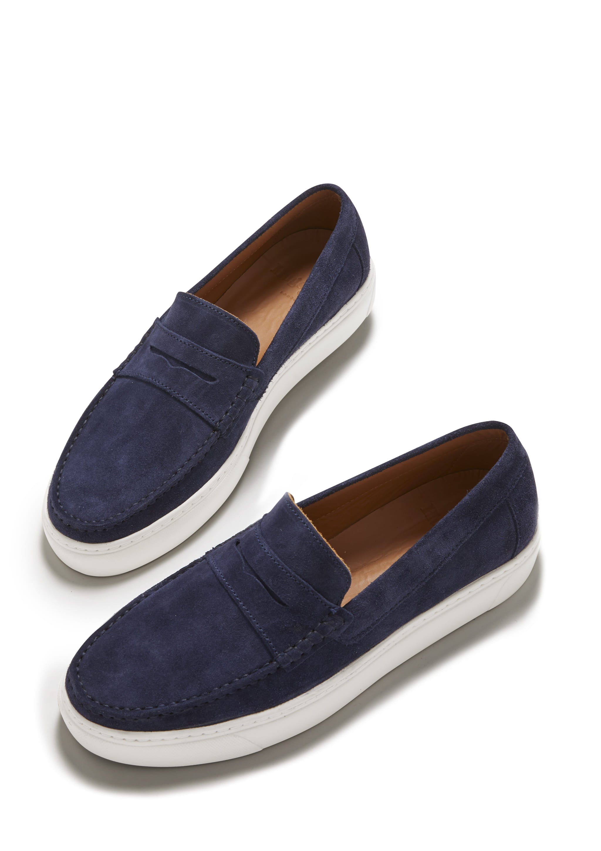 Slipper-Sneaker Loafers, Wildleder, marineblau