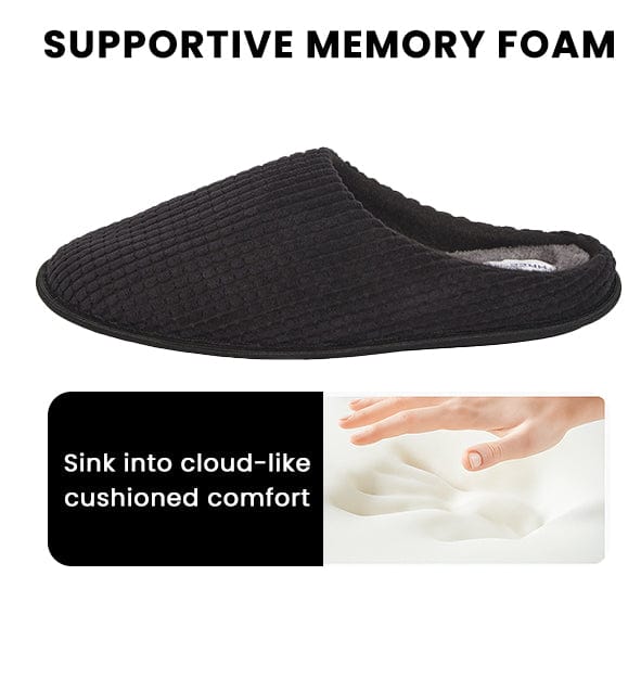 Sock Stack Herren Corduroy Slip On Hausschuhe Rutschfeste Memory Foam Warme Thermo-gefütterte Pflegeleichte Hausschuhe für den Heimkomfort