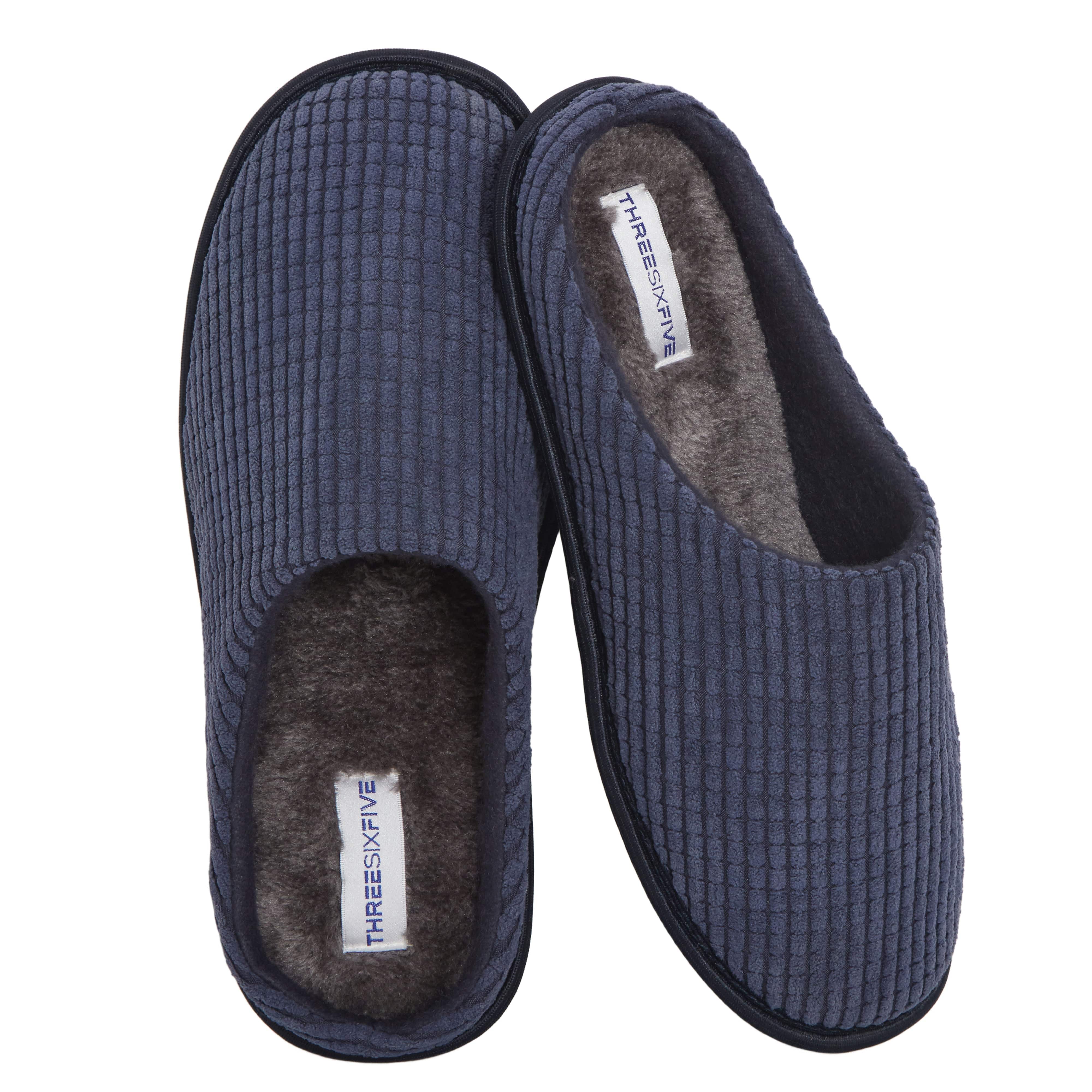 Sock Stack Herren Corduroy Slip On Hausschuhe Rutschfeste Memory Foam Warme Thermo-gefütterte Pflegeleichte Hausschuhe für den Heimkomfort