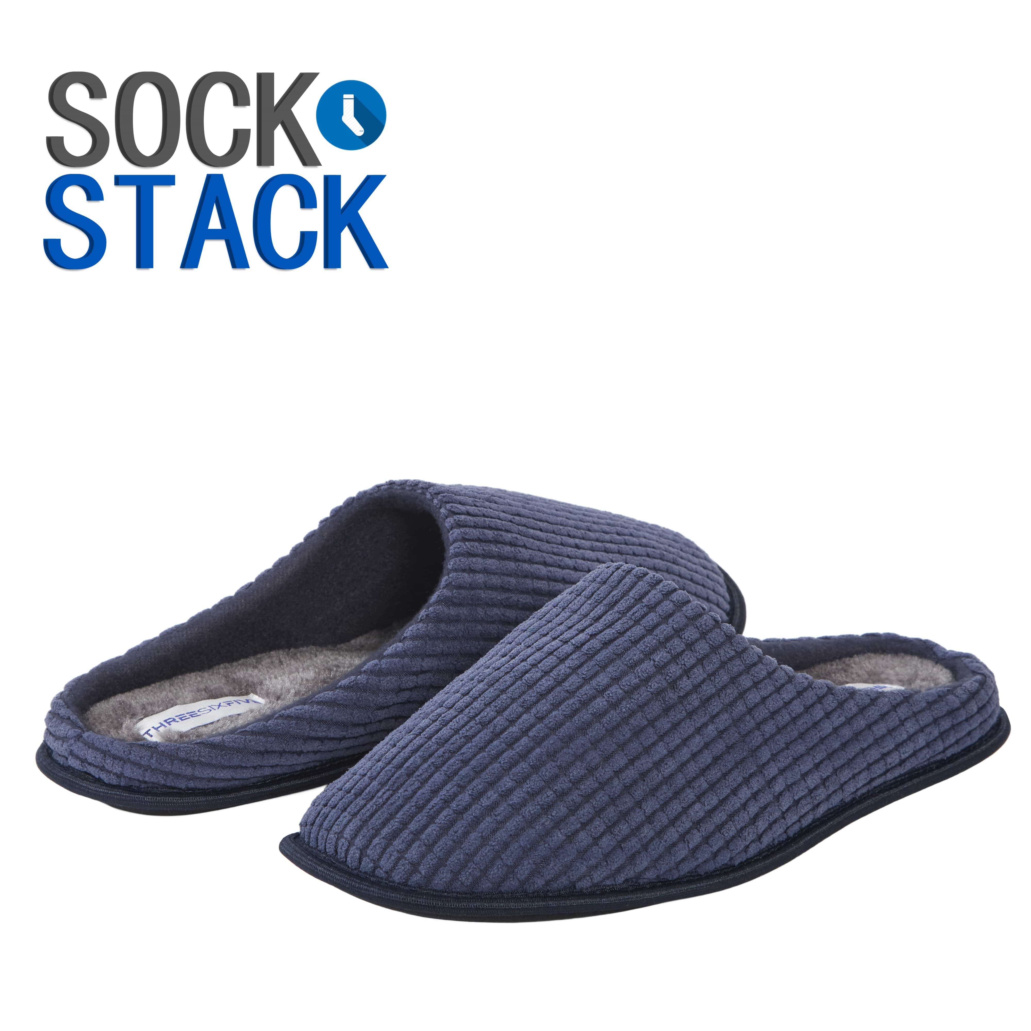 Sock Stack Herren Corduroy Slip On Hausschuhe Rutschfeste Memory Foam Warme Thermo-gefütterte Pflegeleichte Hausschuhe für den Heimkomfort