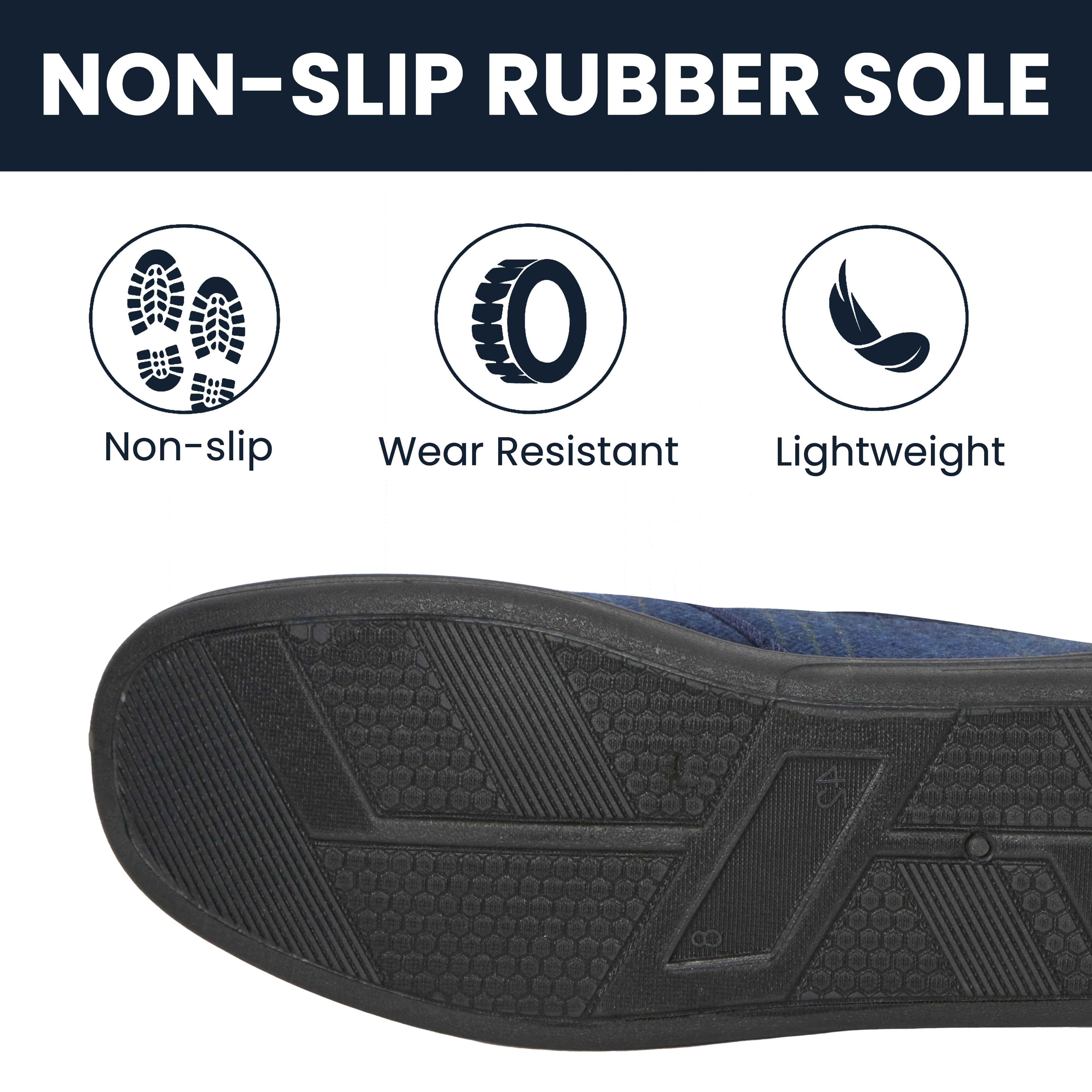 Sock Stack Men's Checked Slippers Memory Foam Cushioned Soft Lining Warm Thermal Slip On Indoor House Shoes For Home Comfort