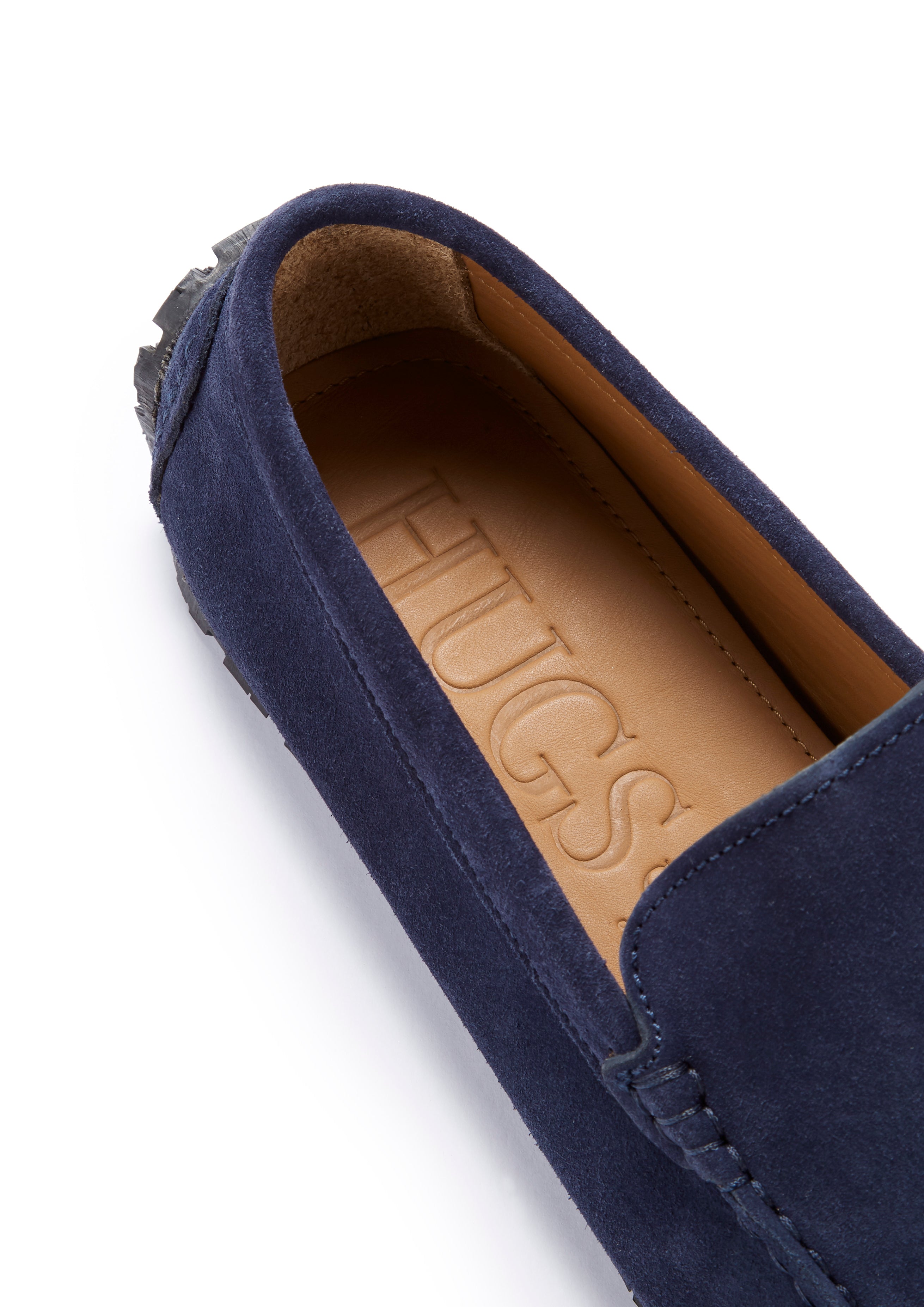 Loafer mit Noppensohle aus marineblauem Veloursleder