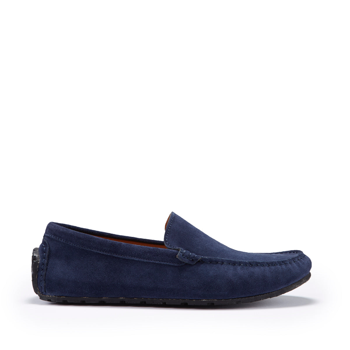 Loafer mit Noppensohle aus marineblauem Veloursleder