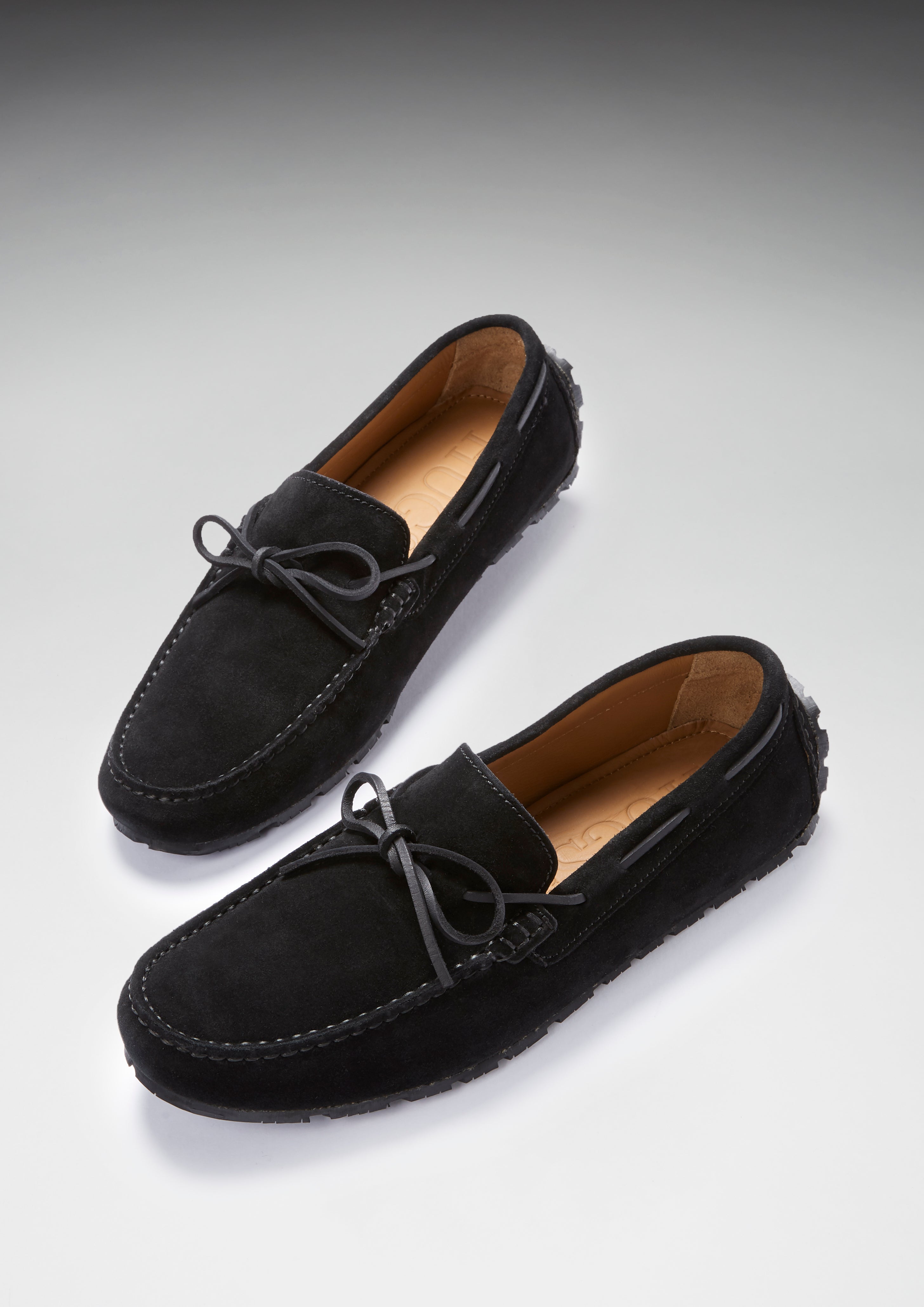 Tyre Sole Slipper mit Schnürung, Wildleder schwarz