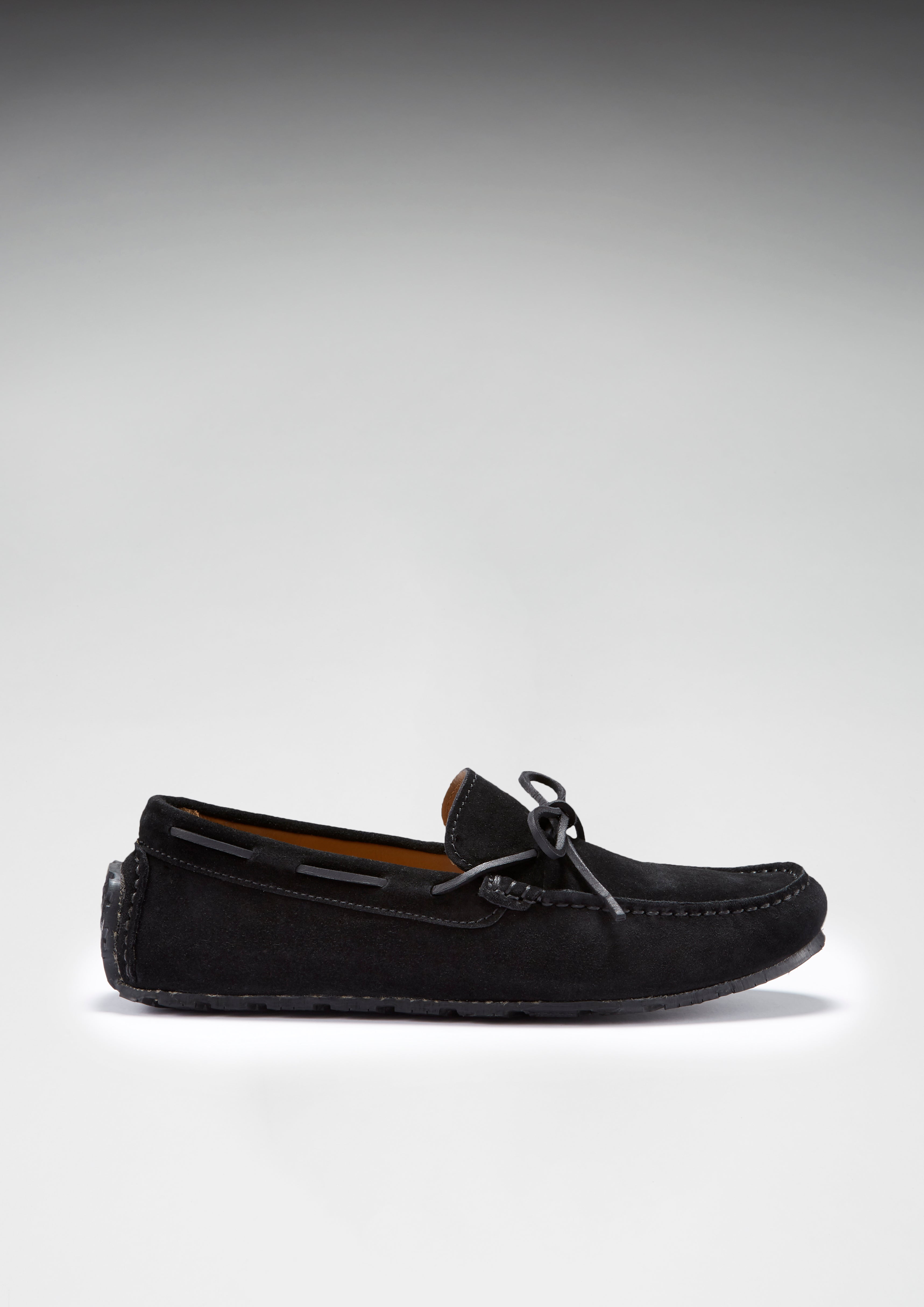 Tyre Sole Slipper mit Schnürung, Wildleder schwarz