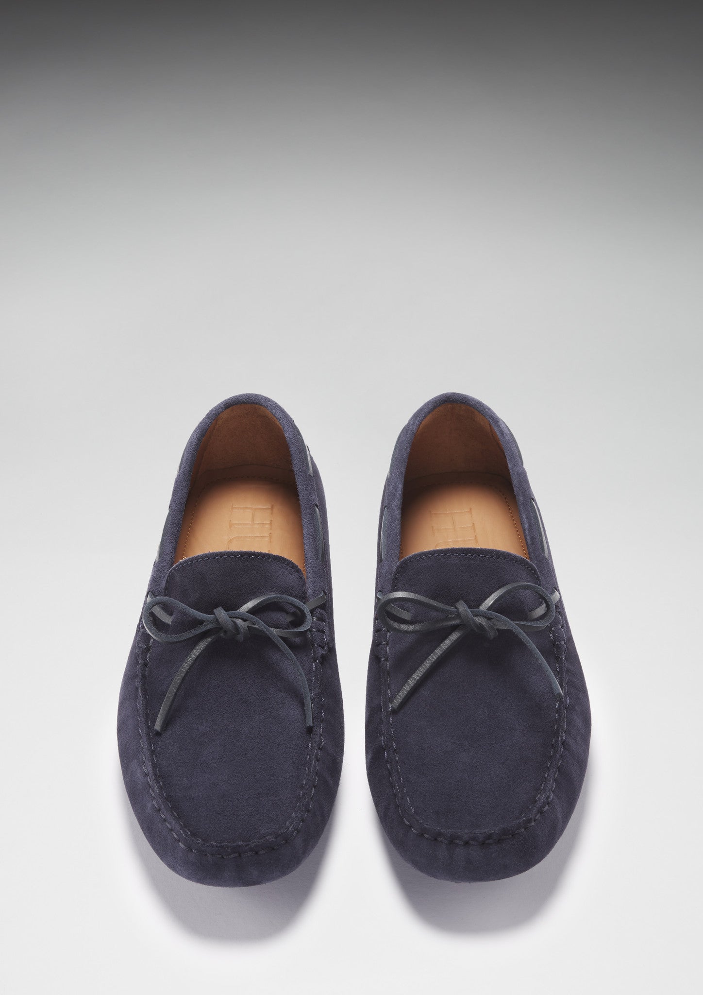 Geschnürte Driving Loafers, marineblaues Wildleder