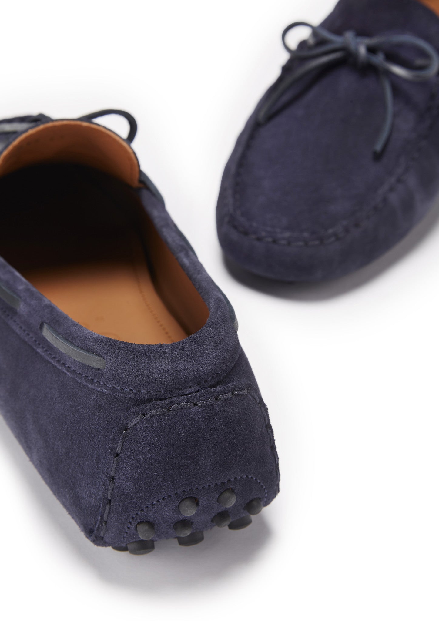 Geschnürte Driving Loafers, marineblaues Wildleder