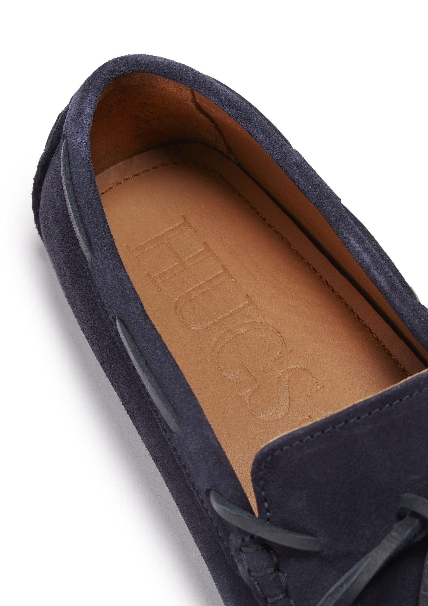 Geschnürte Driving Loafers, marineblaues Wildleder
